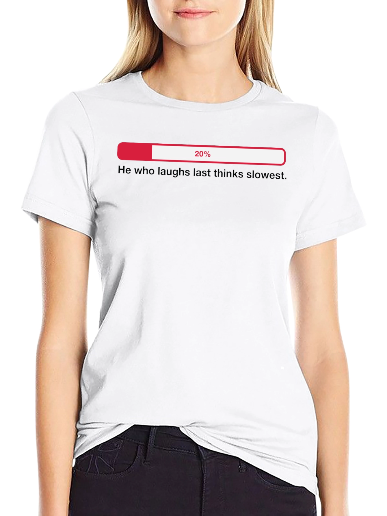 Humorous 20% Loading Black Graphic T-Shirt