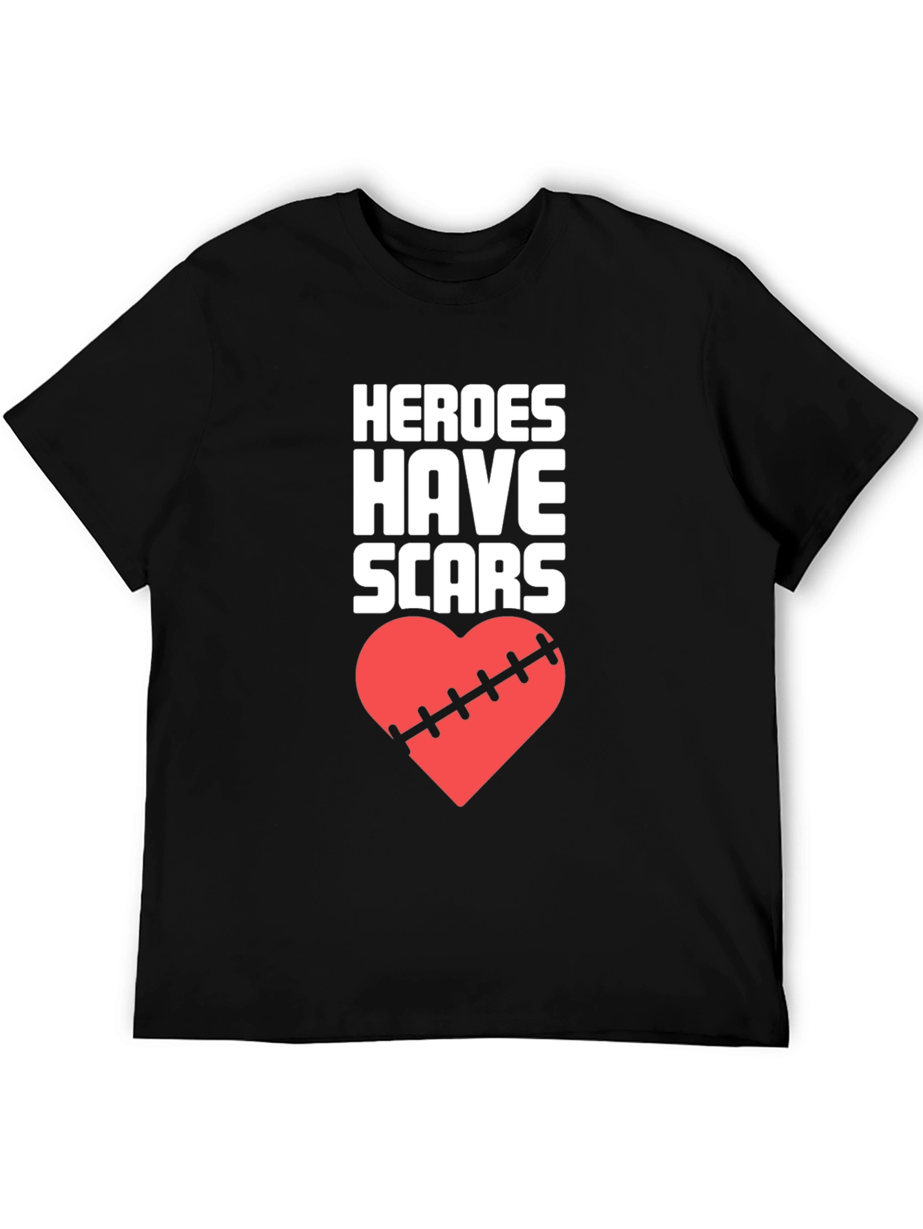 Heroes Have Scars T-Shirt Heart Graphic Tee