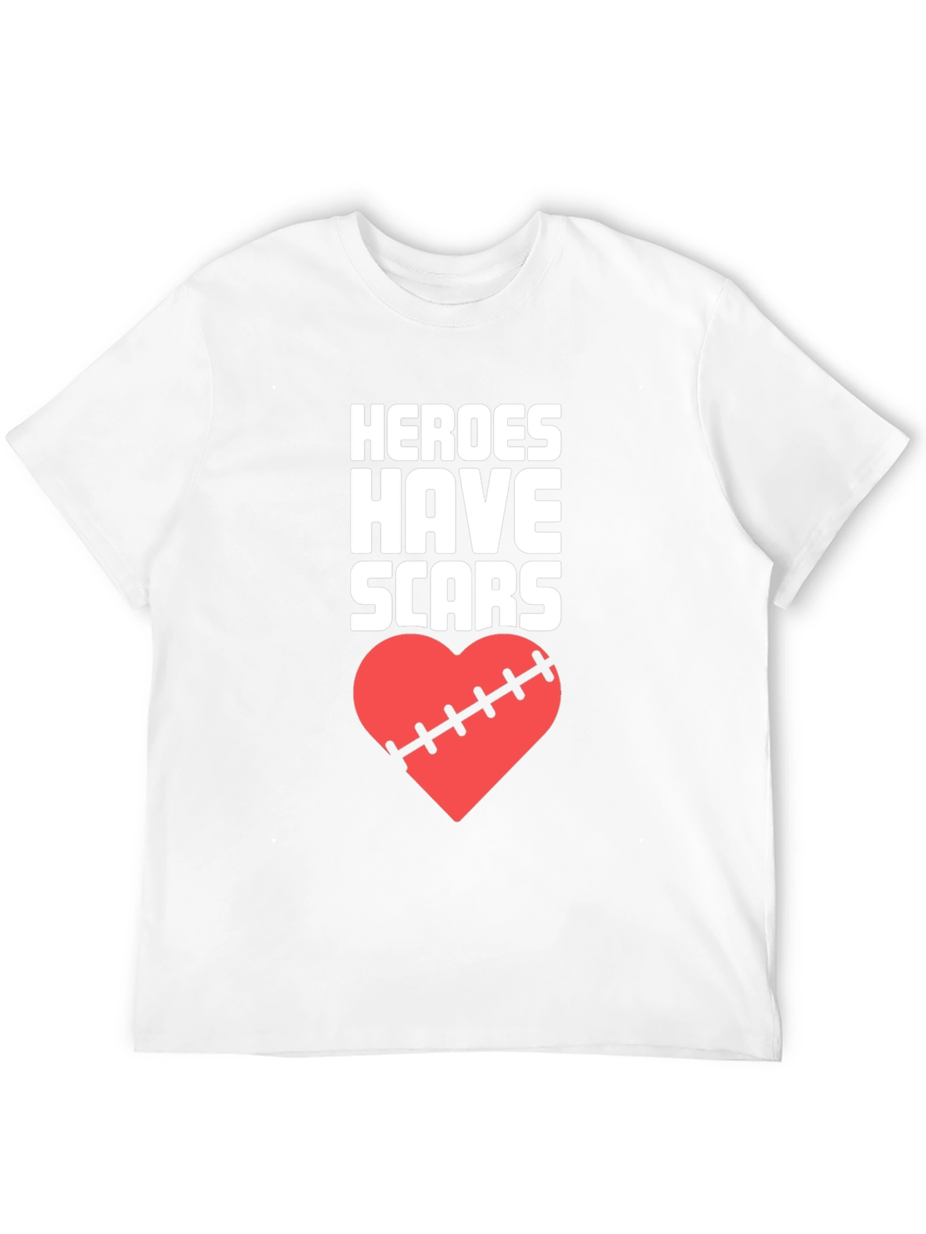 Heroes Have Scars T-Shirt Heart Graphic Tee