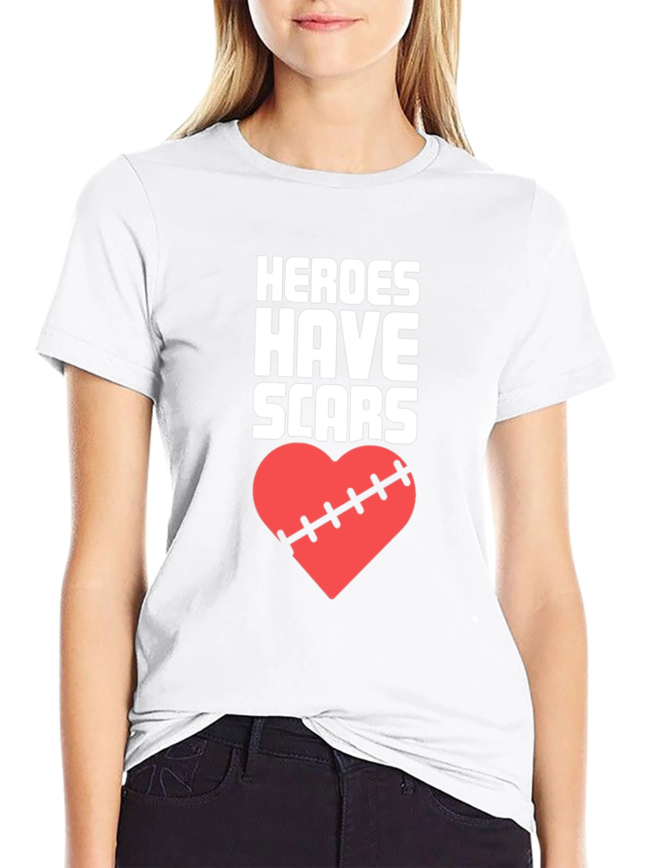 Heroes Have Scars T-Shirt Heart Graphic Tee