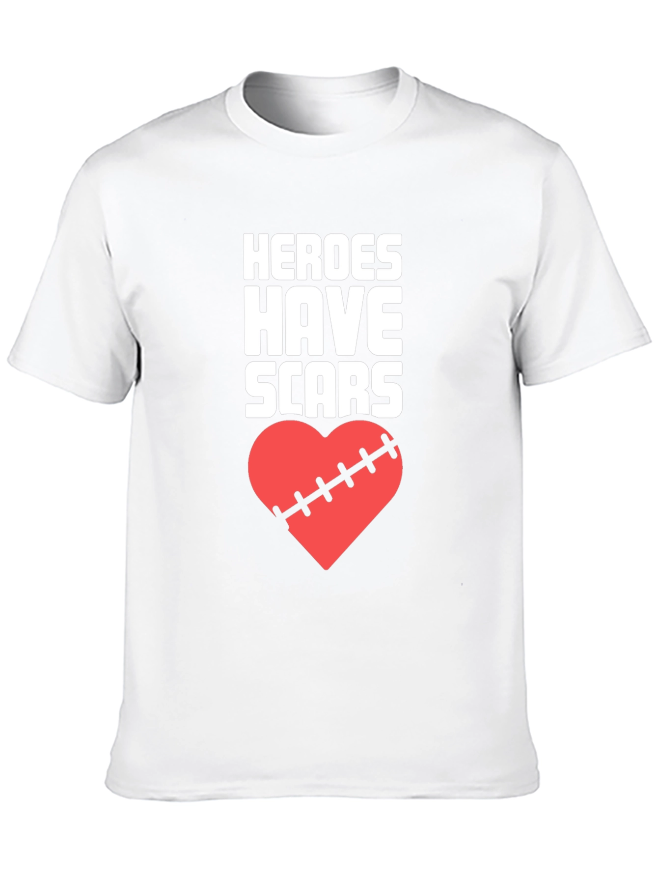 Heroes Have Scars T-Shirt Heart Graphic Tee