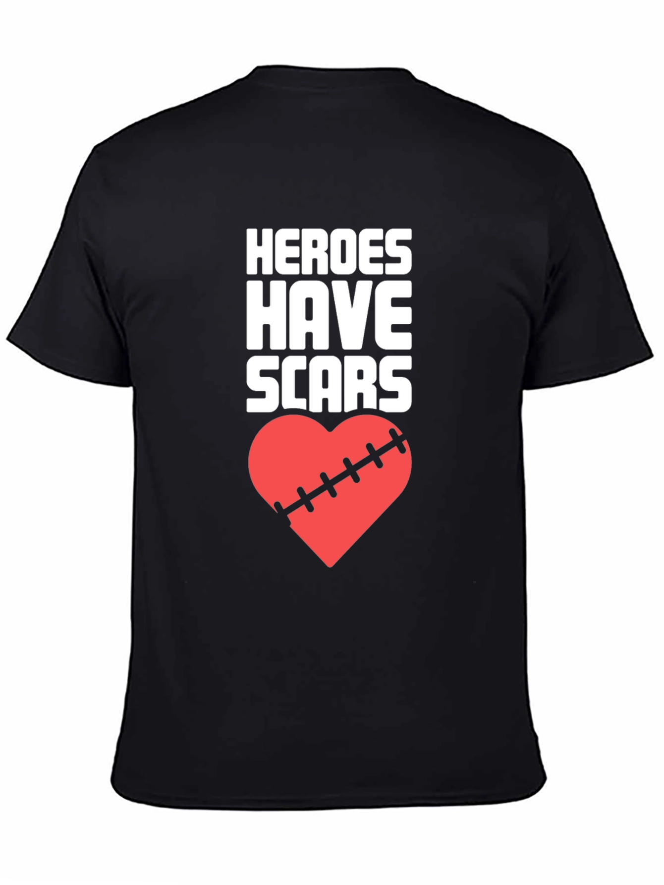 Heroes Have Scars T-Shirt Heart Graphic Tee
