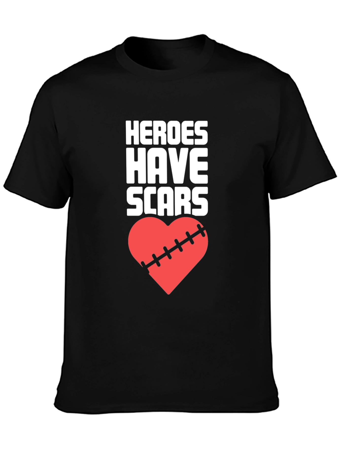 Heroes Have Scars T-Shirt Heart Graphic Tee