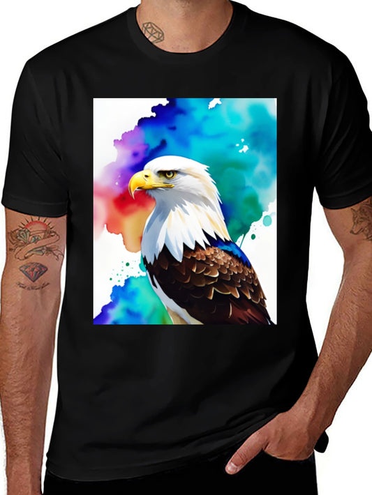 Eagle Watercolor Graphic Tee - Patriotic Design