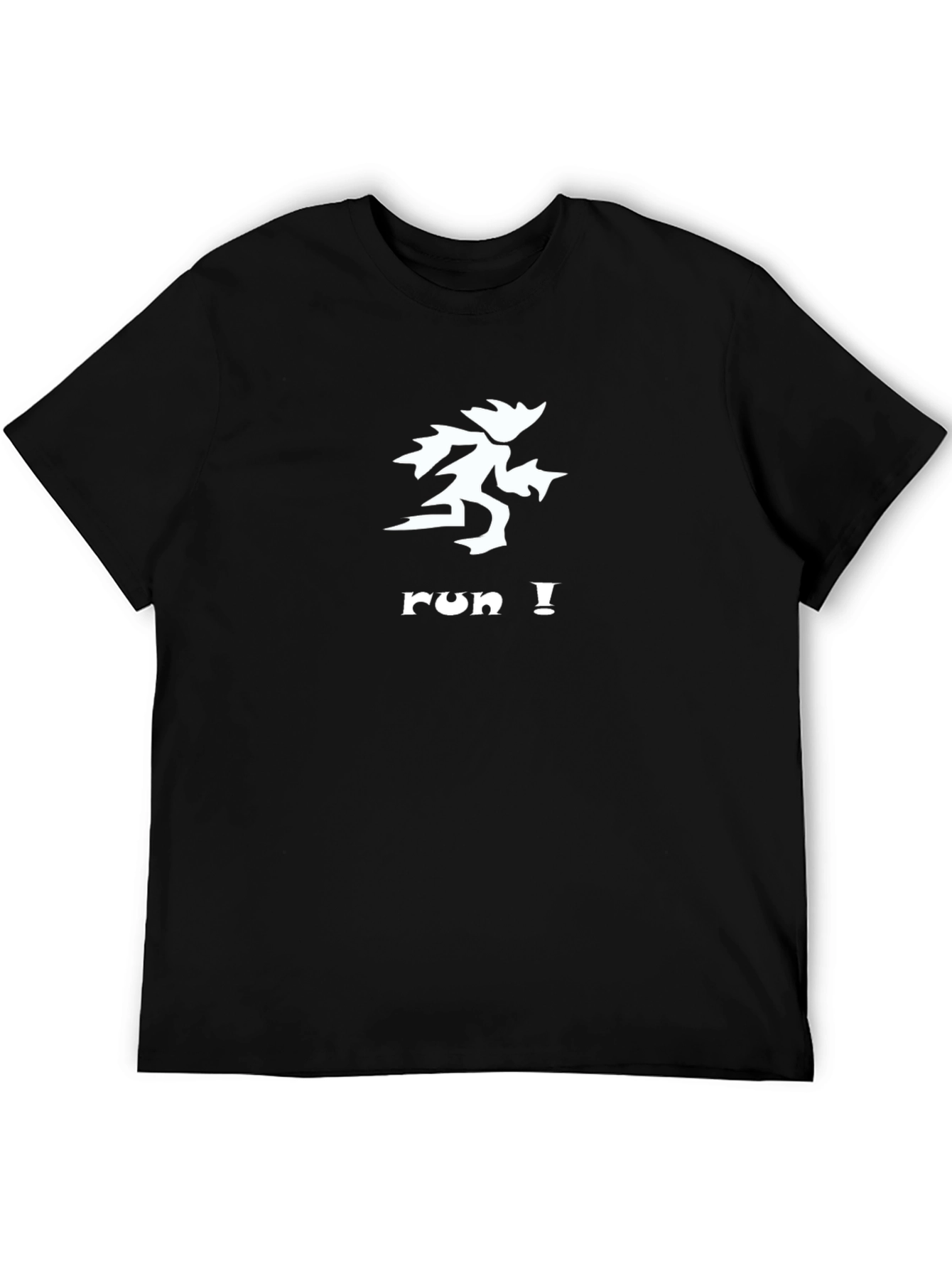 Run Graphic Tee - Black Cotton T-Shirt