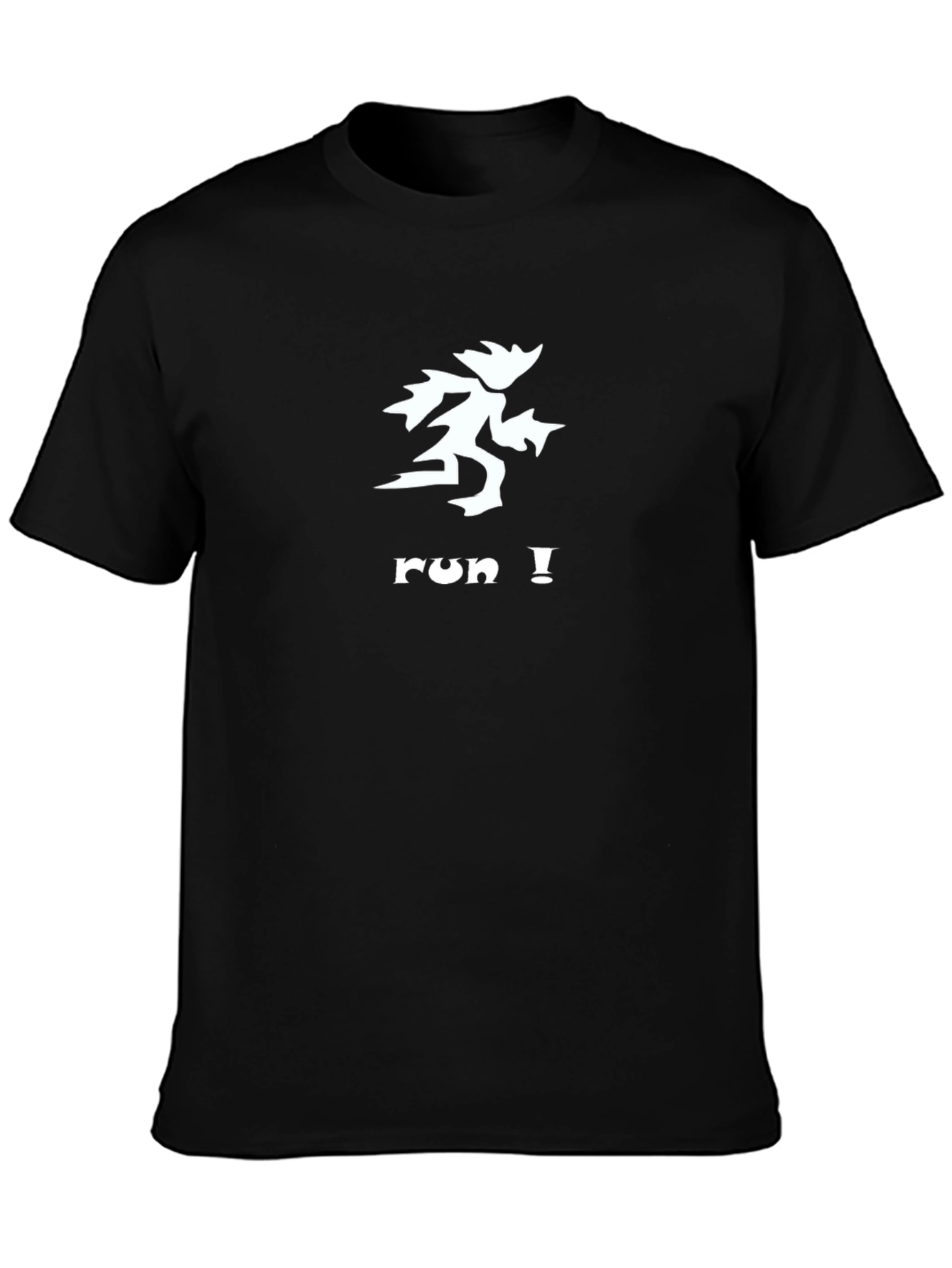 Run Graphic Tee - Black Cotton T-Shirt