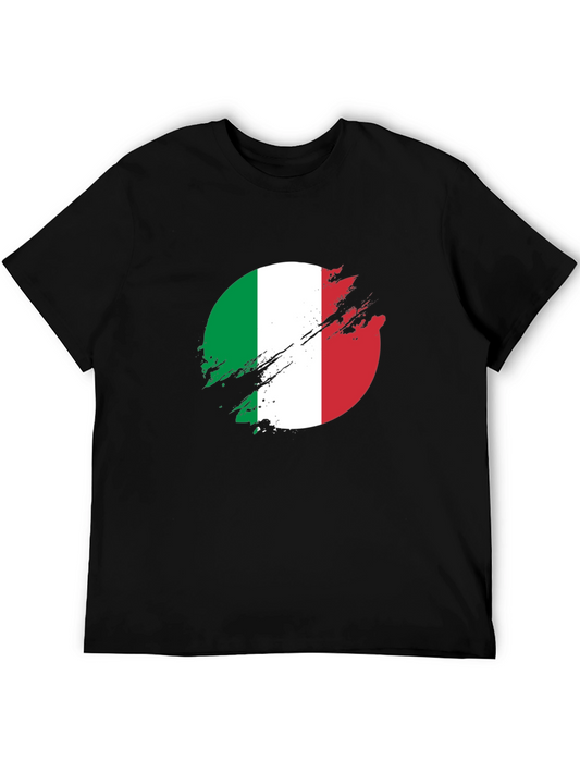 Italy Flag Graphic T-Shirt - Black