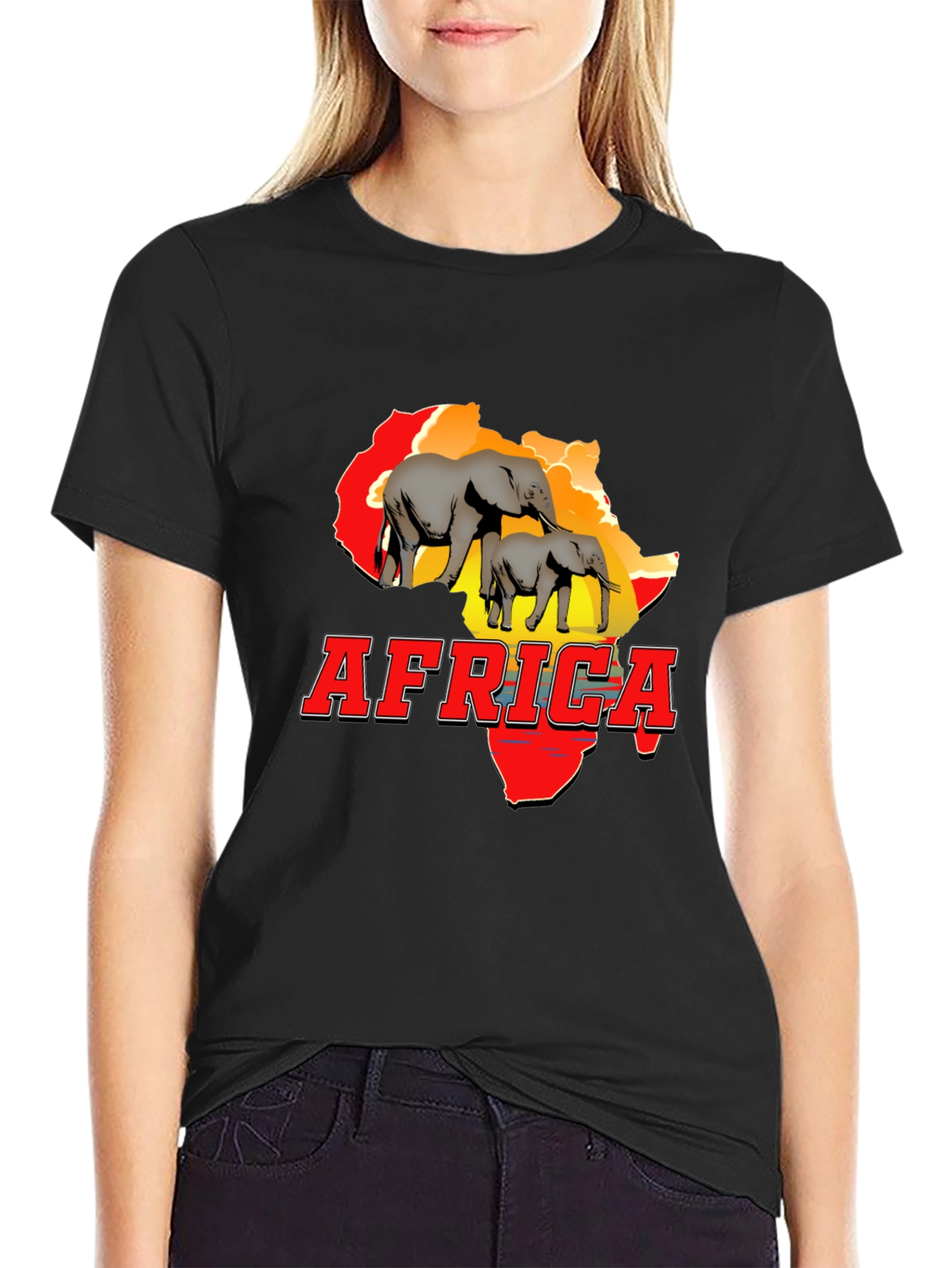 Africa Graphic Tee: Elephant Design T-Shirt