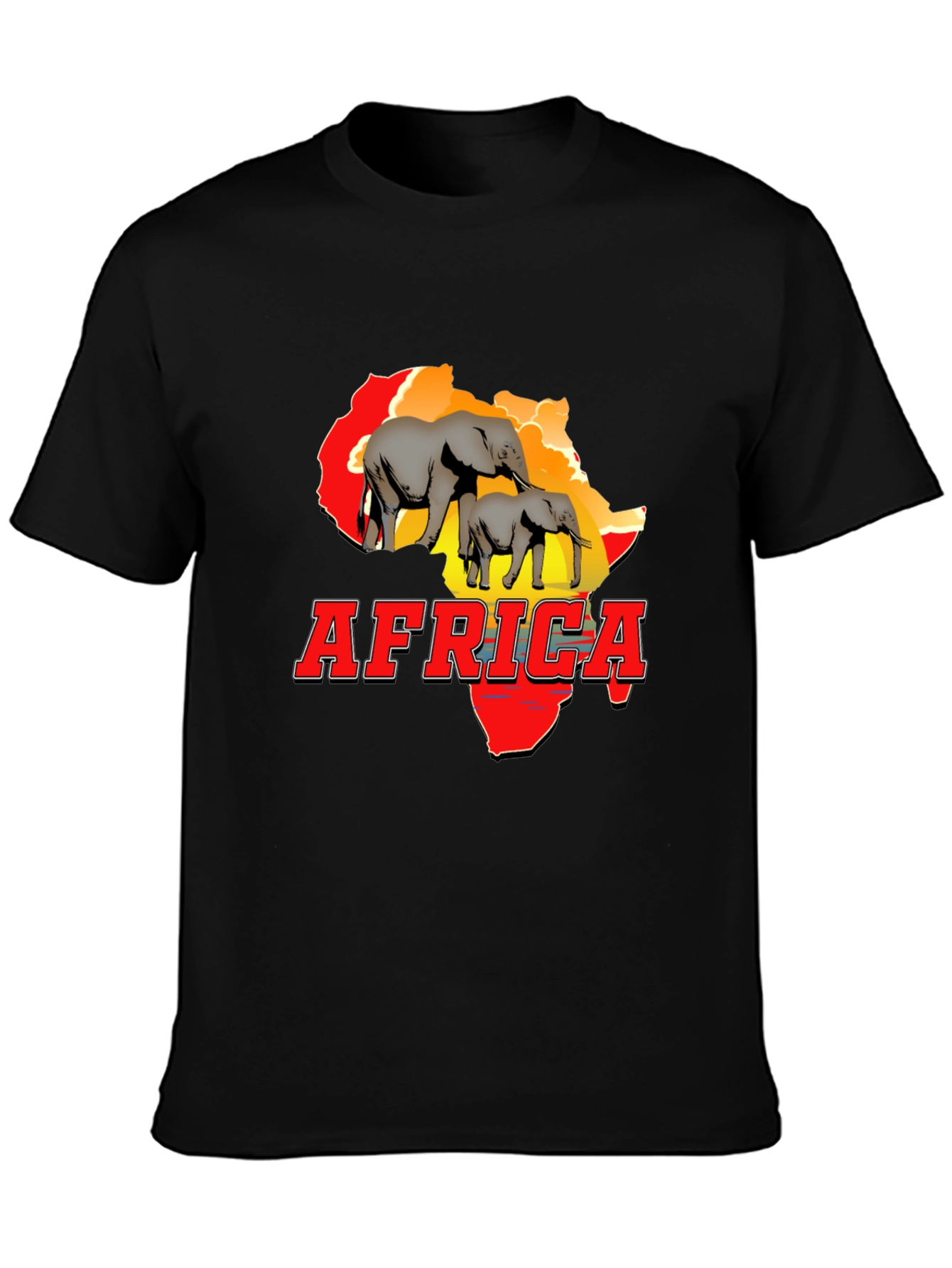 Africa Graphic Tee: Elephant Design T-Shirt