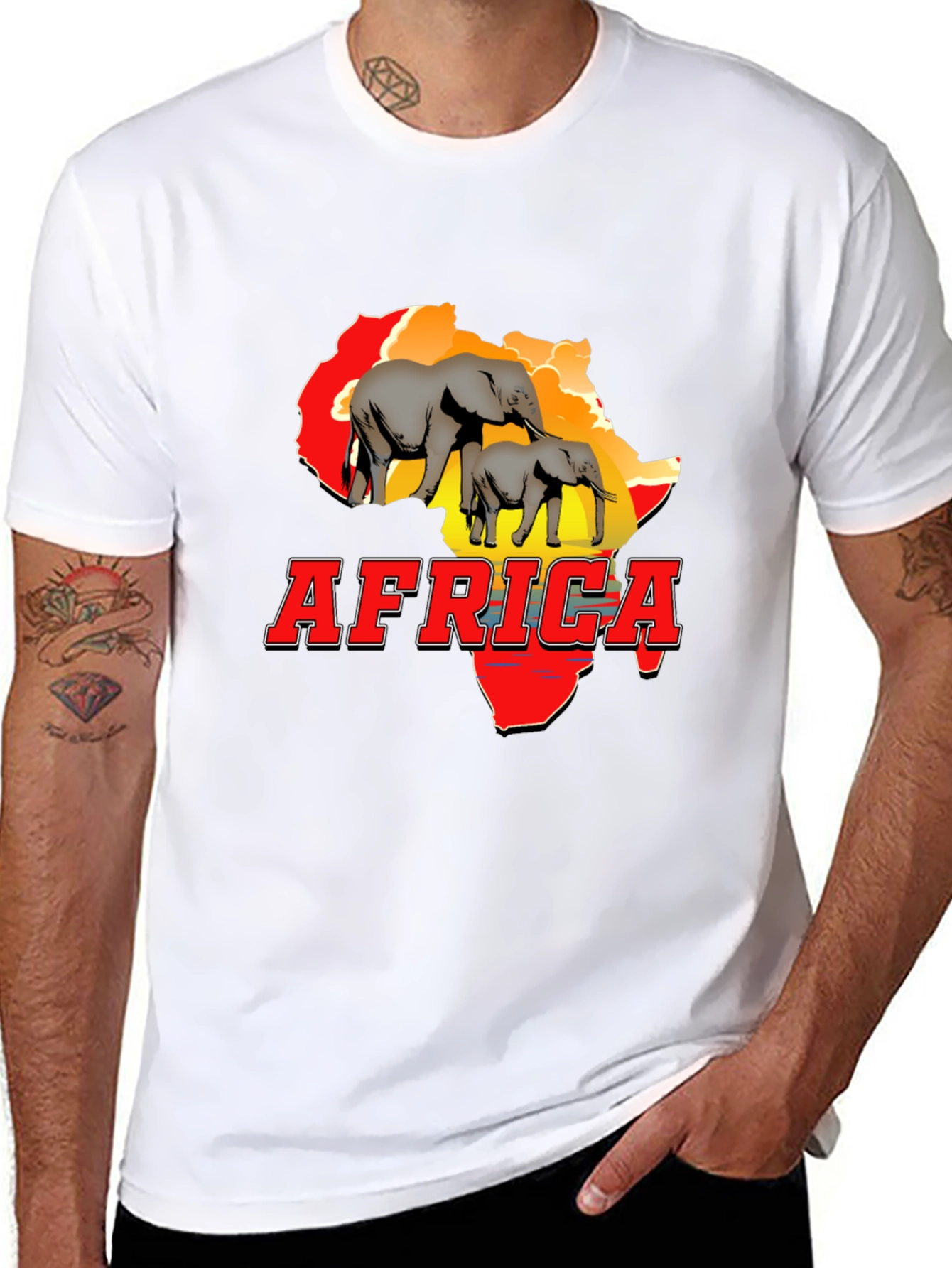 Africa Graphic Tee: Elephant Design T-Shirt