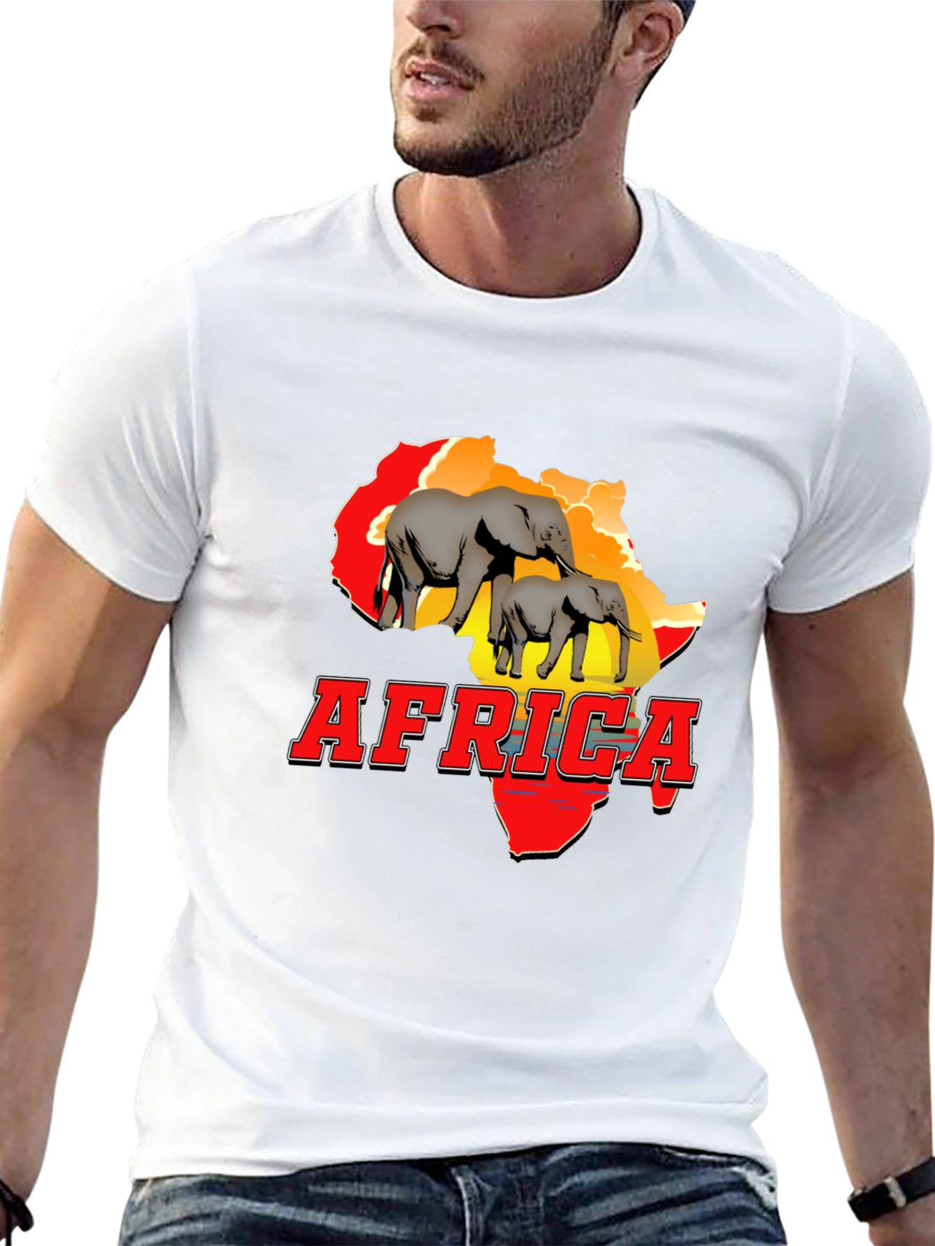 Africa Graphic Tee: Elephant Design T-Shirt