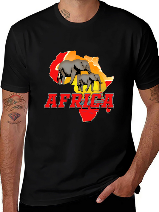 Africa Graphic Tee: Elephant Design T-Shirt