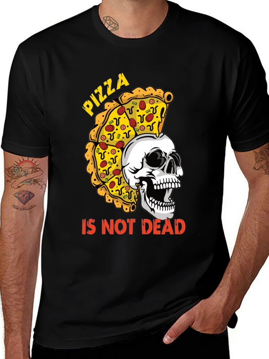 Pizza Is Not Dead T-Shirt - Skull & Slice Design
