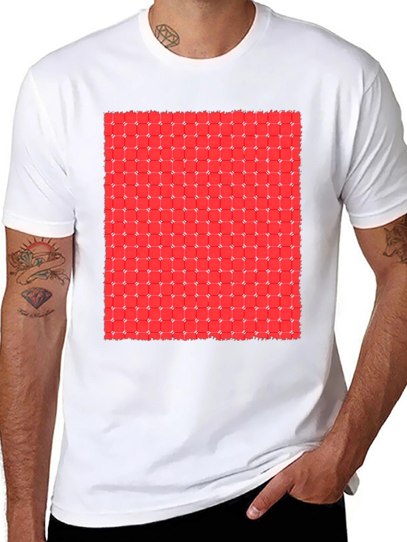 Illusion Grid Tee - Mind-Bending Design