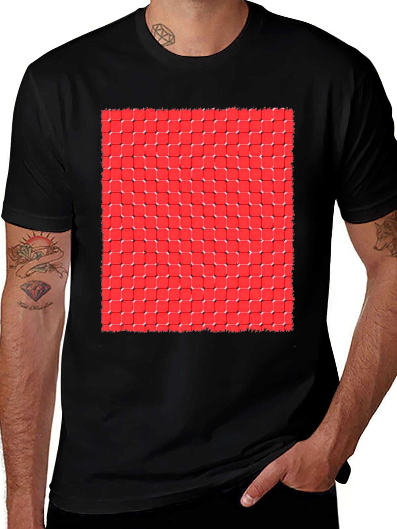 Illusion Grid Tee - Mind-Bending Design