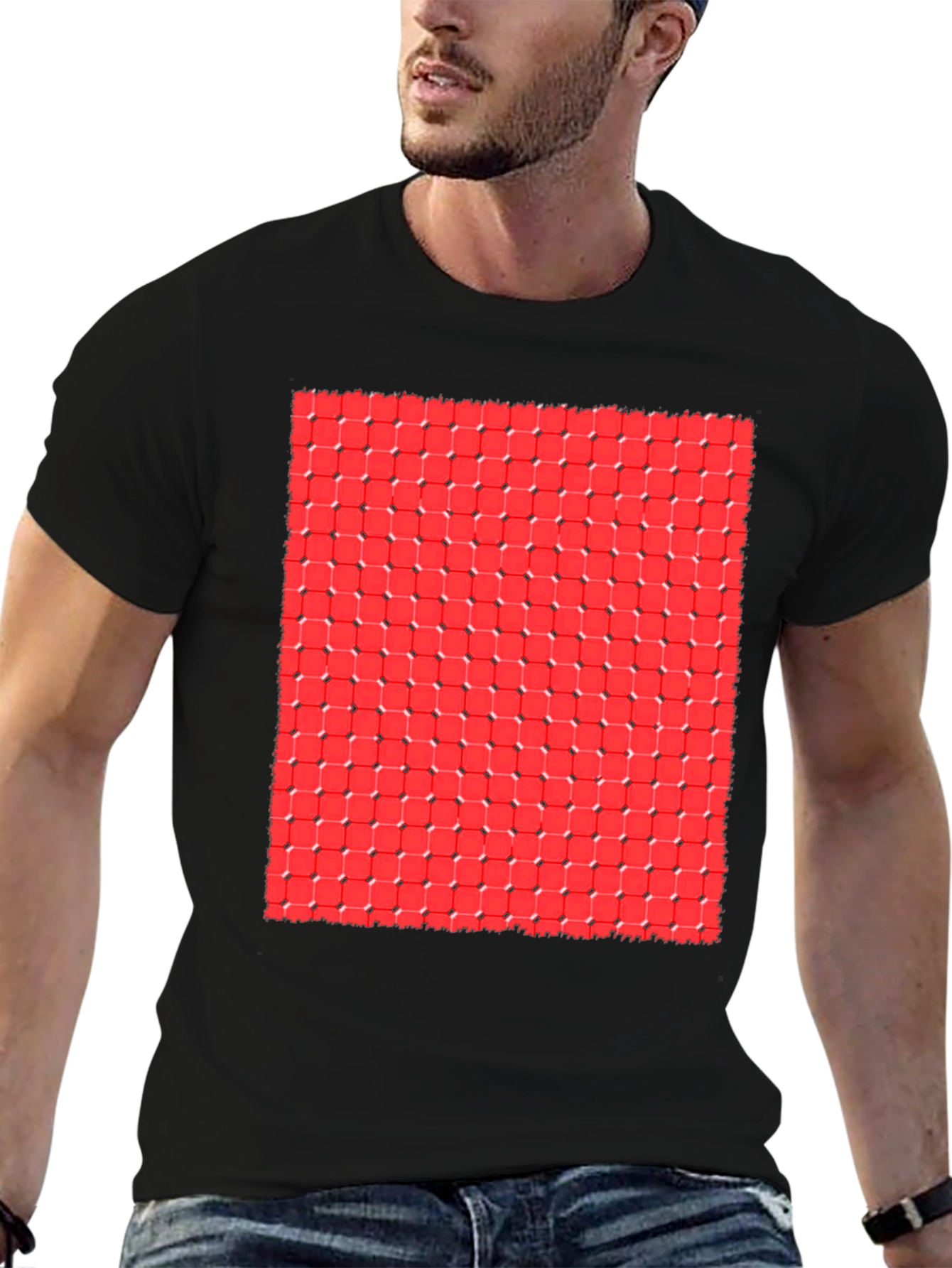 Illusion Grid Tee - Mind-Bending Design