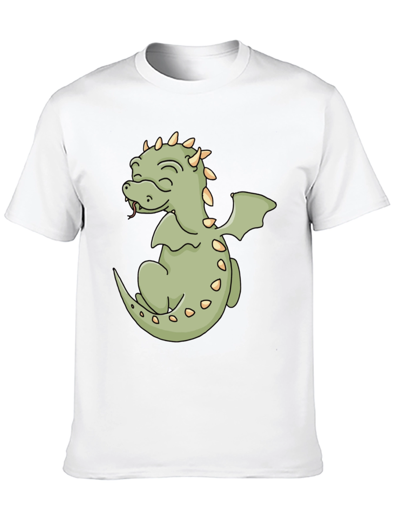 Cute Dragon Graphic Tee - Black Cotton Shirt