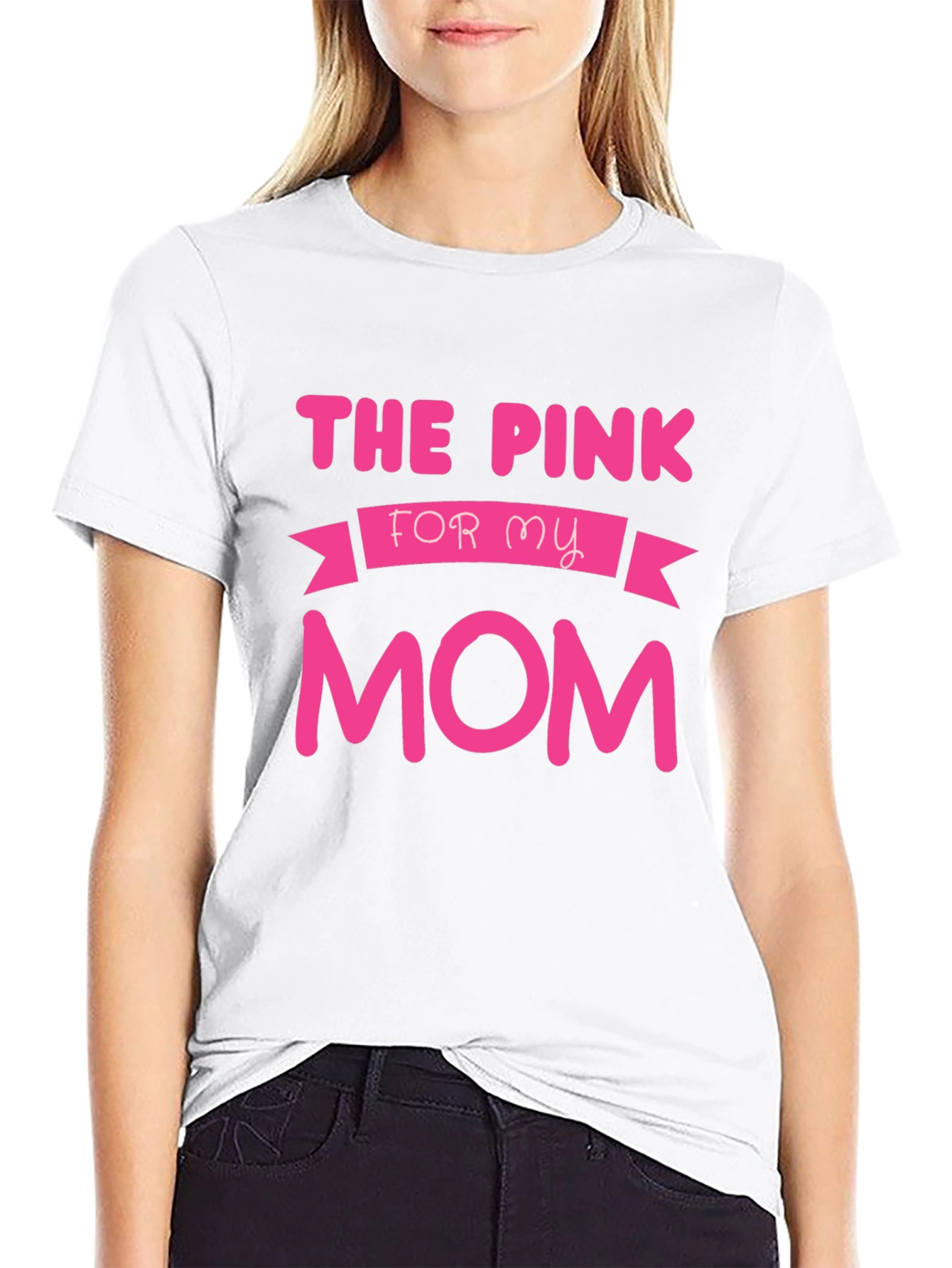 The Pink for My Mom T-Shirt - Black