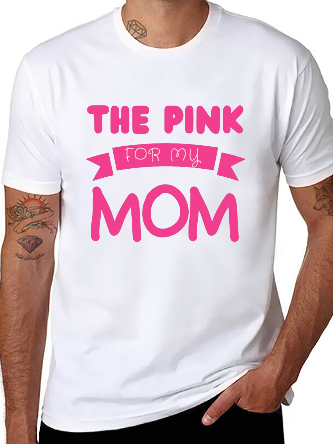 The Pink for My Mom T-Shirt - Black