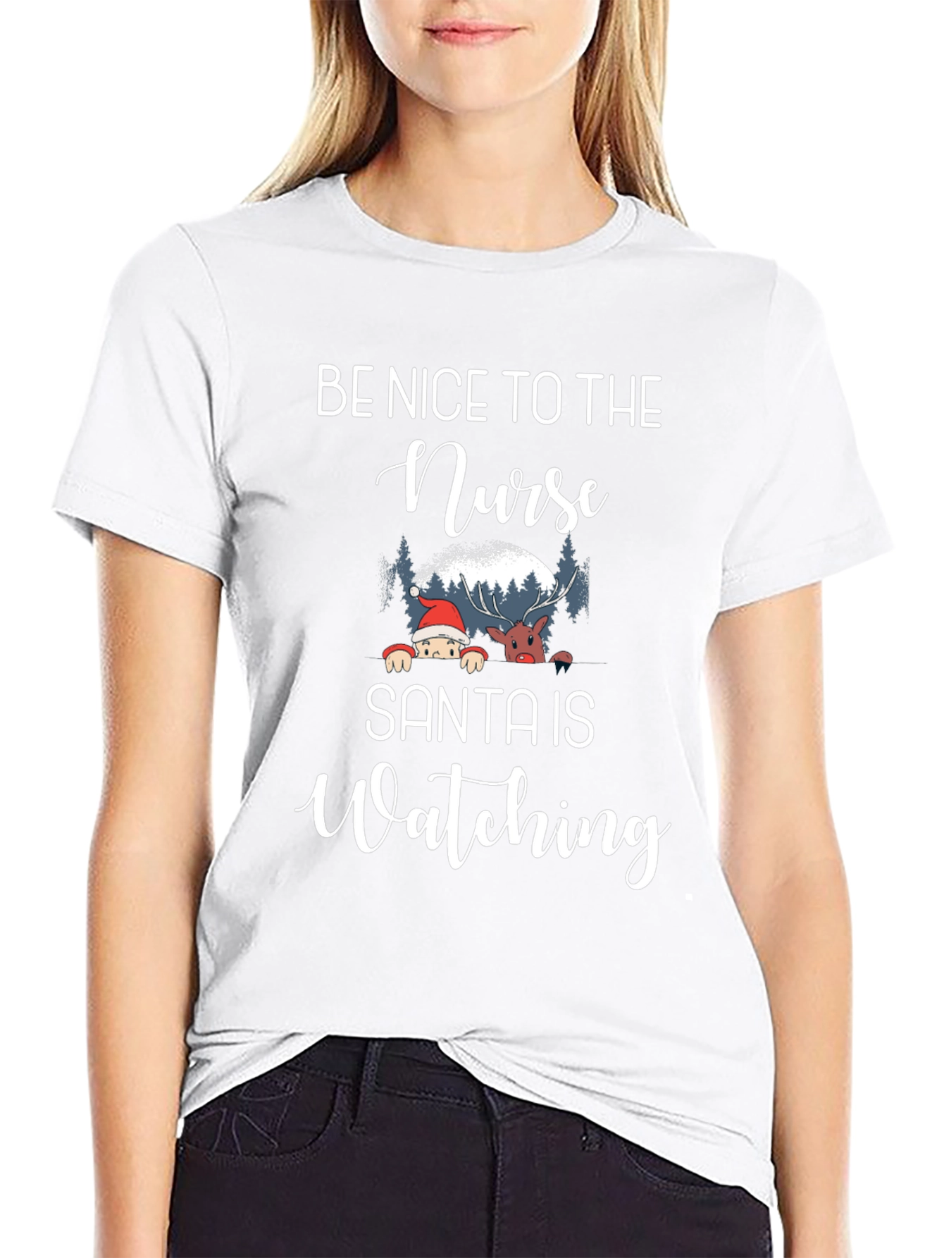 Be Nice to the Nurse Santa Is Watching T-Shirt