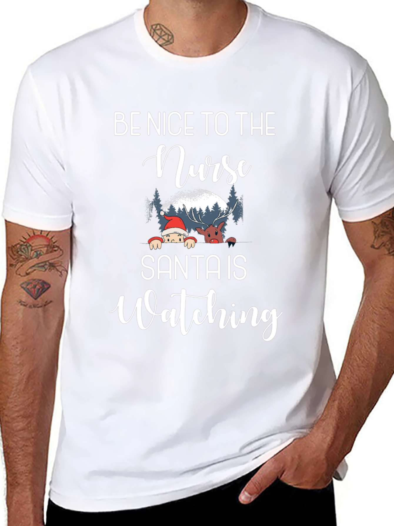 Be Nice to the Nurse Santa Is Watching T-Shirt