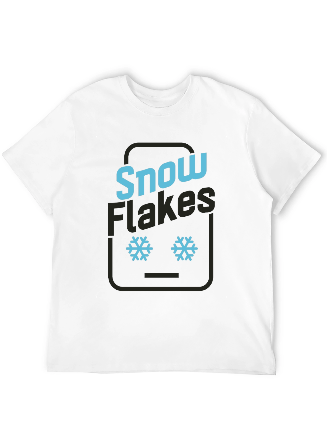 Snowflake Graphic Tee - Black Cotton T-Shirt