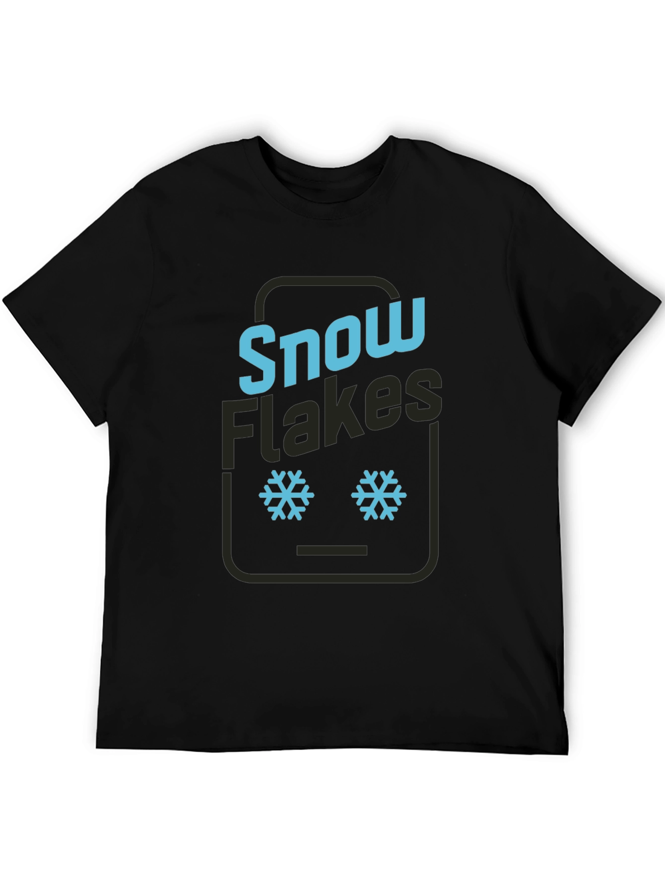 Snowflake Graphic Tee - Black Cotton T-Shirt