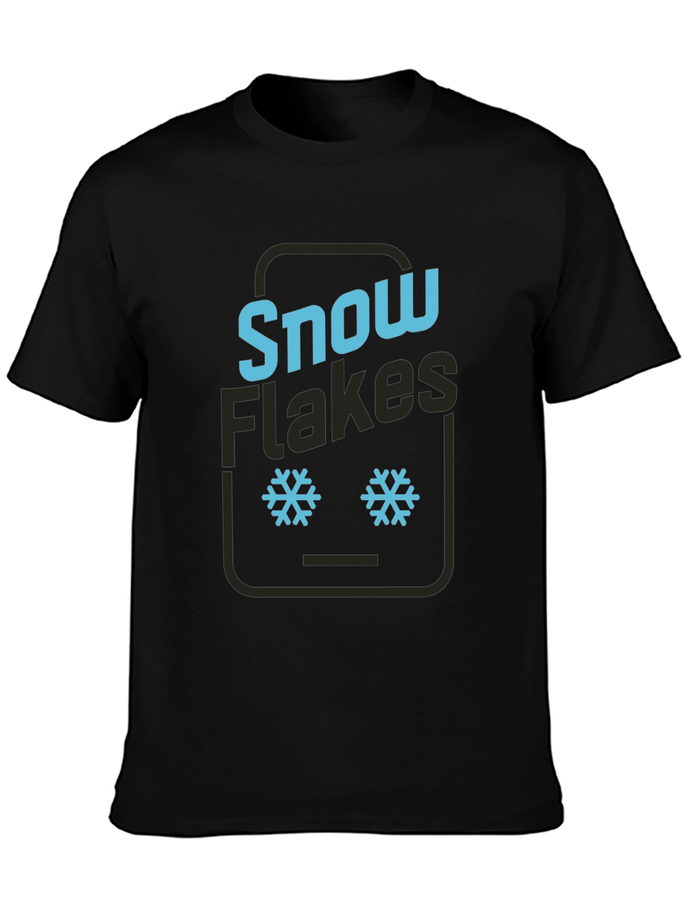 Snowflake Graphic Tee - Black Cotton T-Shirt