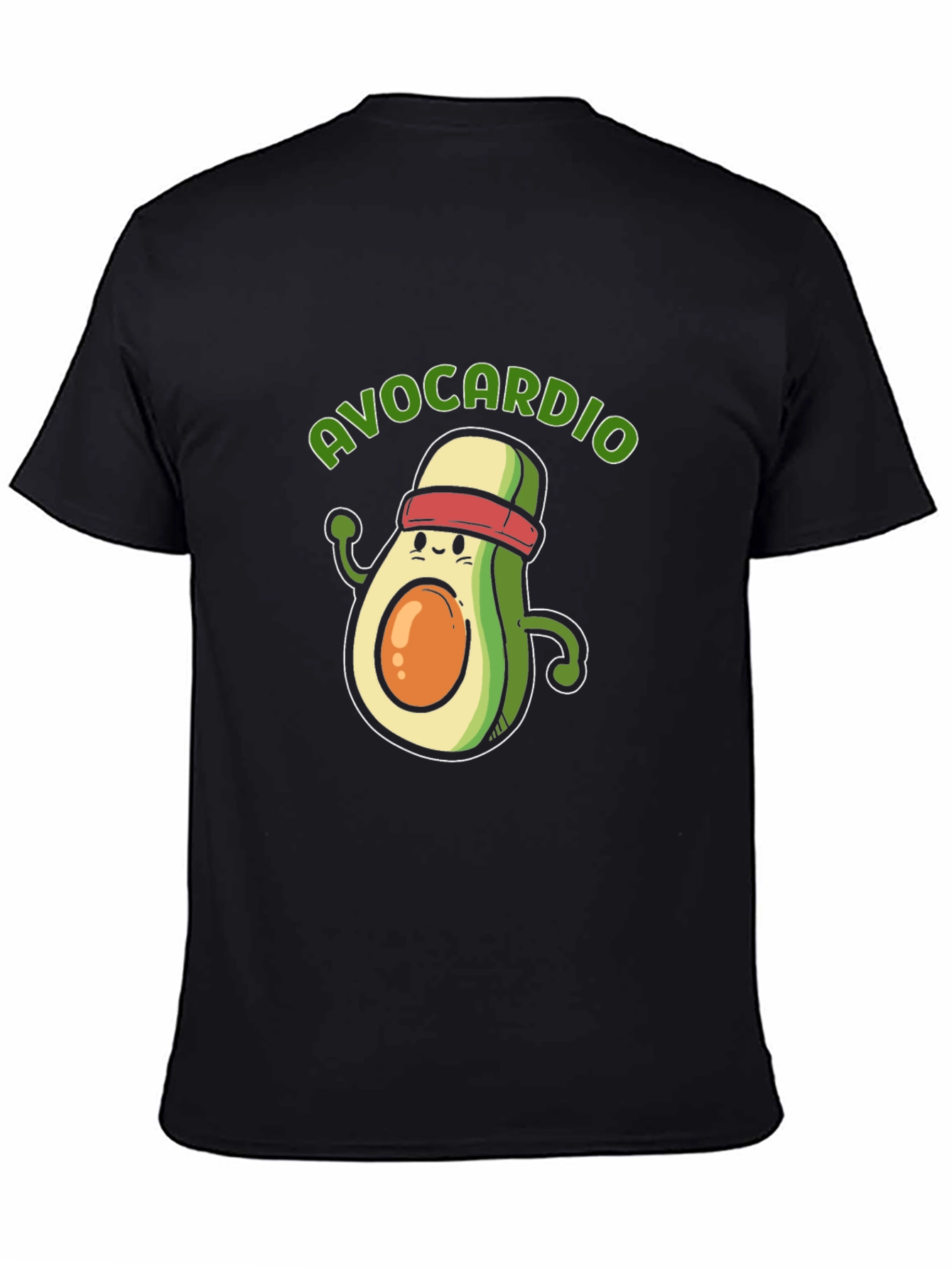 Avocardio Black T-Shirt - Workout Avocado Tee