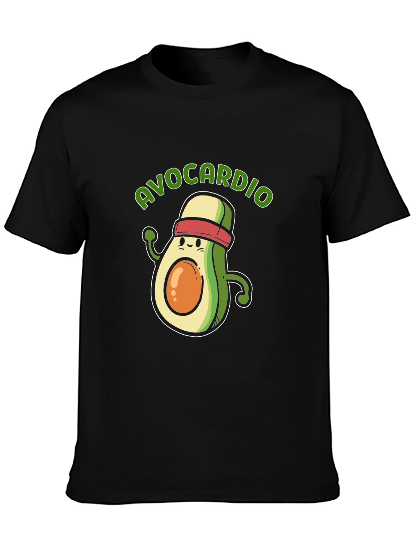 Avocardio Black T-Shirt - Workout Avocado Tee
