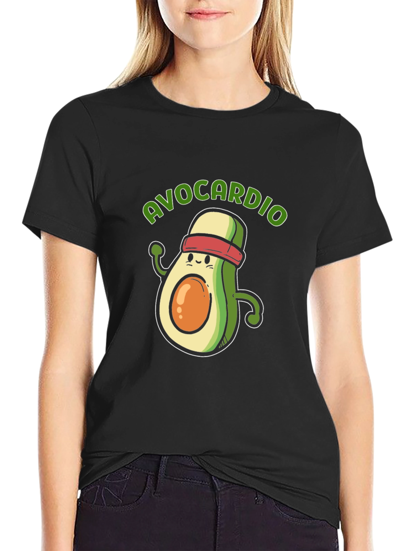 Avocardio Black T-Shirt - Workout Avocado Tee