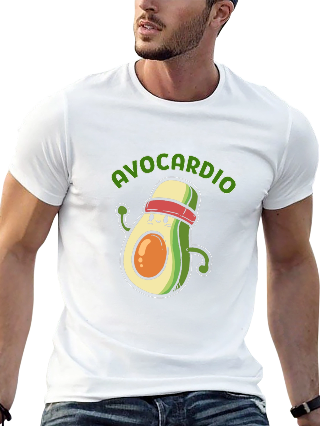 Avocardio Black T-Shirt - Workout Avocado Tee