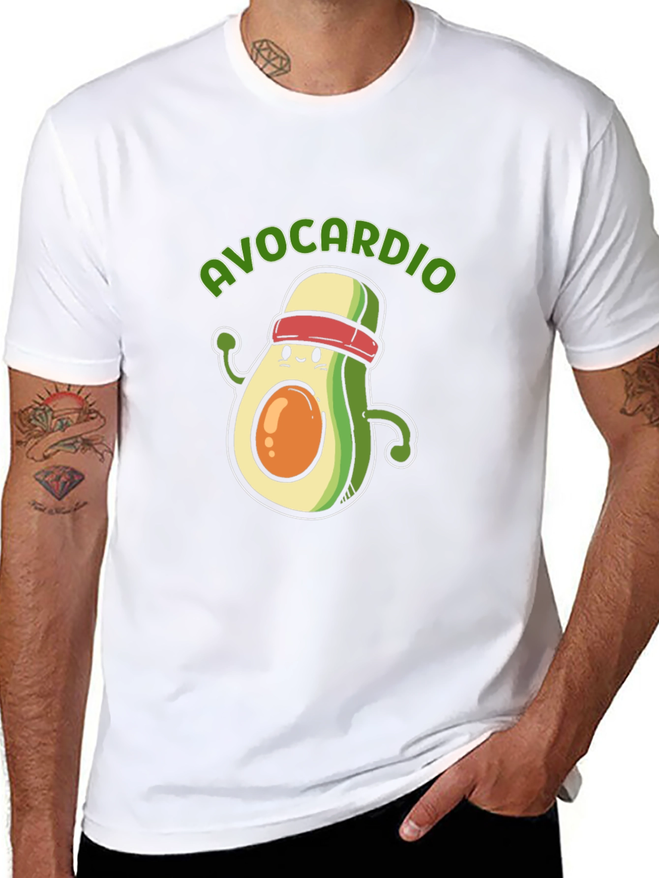 Avocardio Black T-Shirt - Workout Avocado Tee