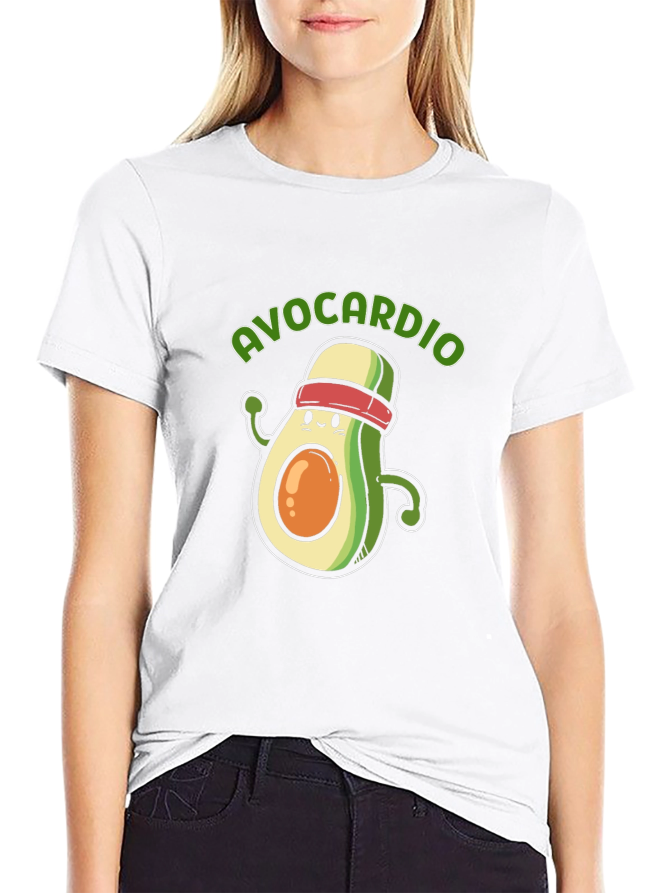 Avocardio Black T-Shirt - Workout Avocado Tee