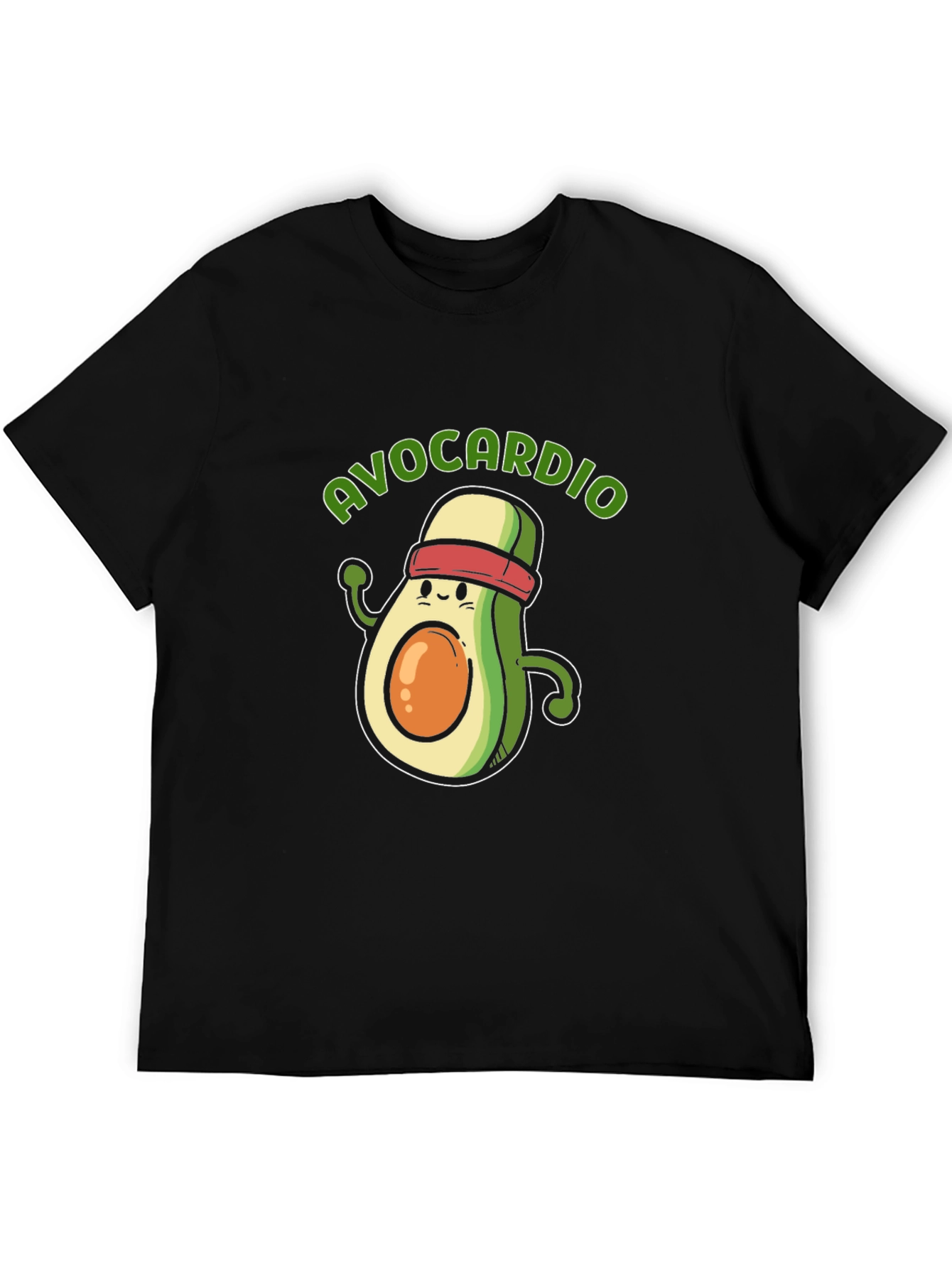 Avocardio Black T-Shirt - Workout Avocado Tee
