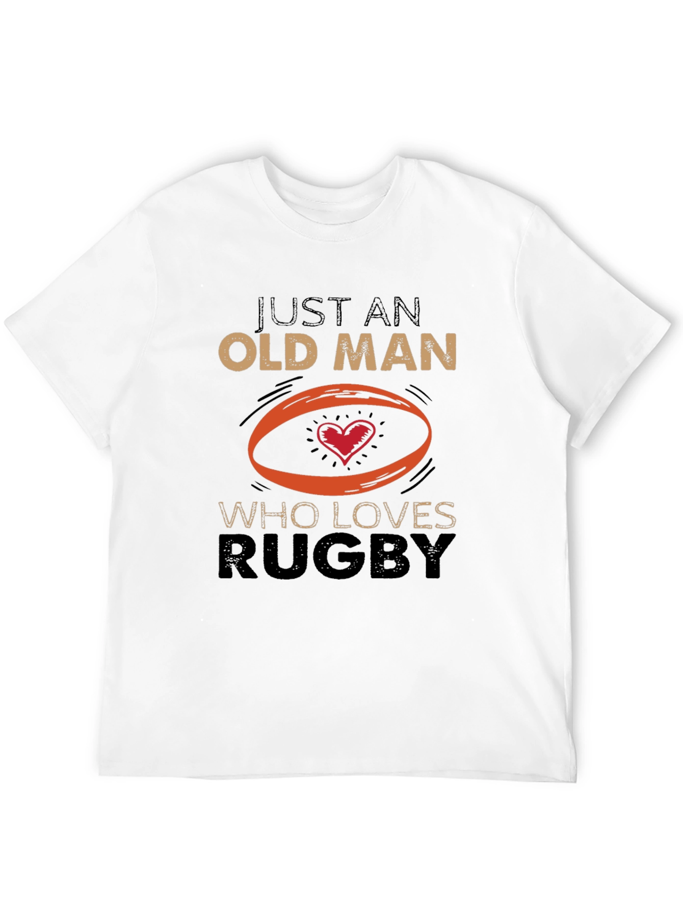 Just An Old Man Who Loves Rugby Black T-Shirt