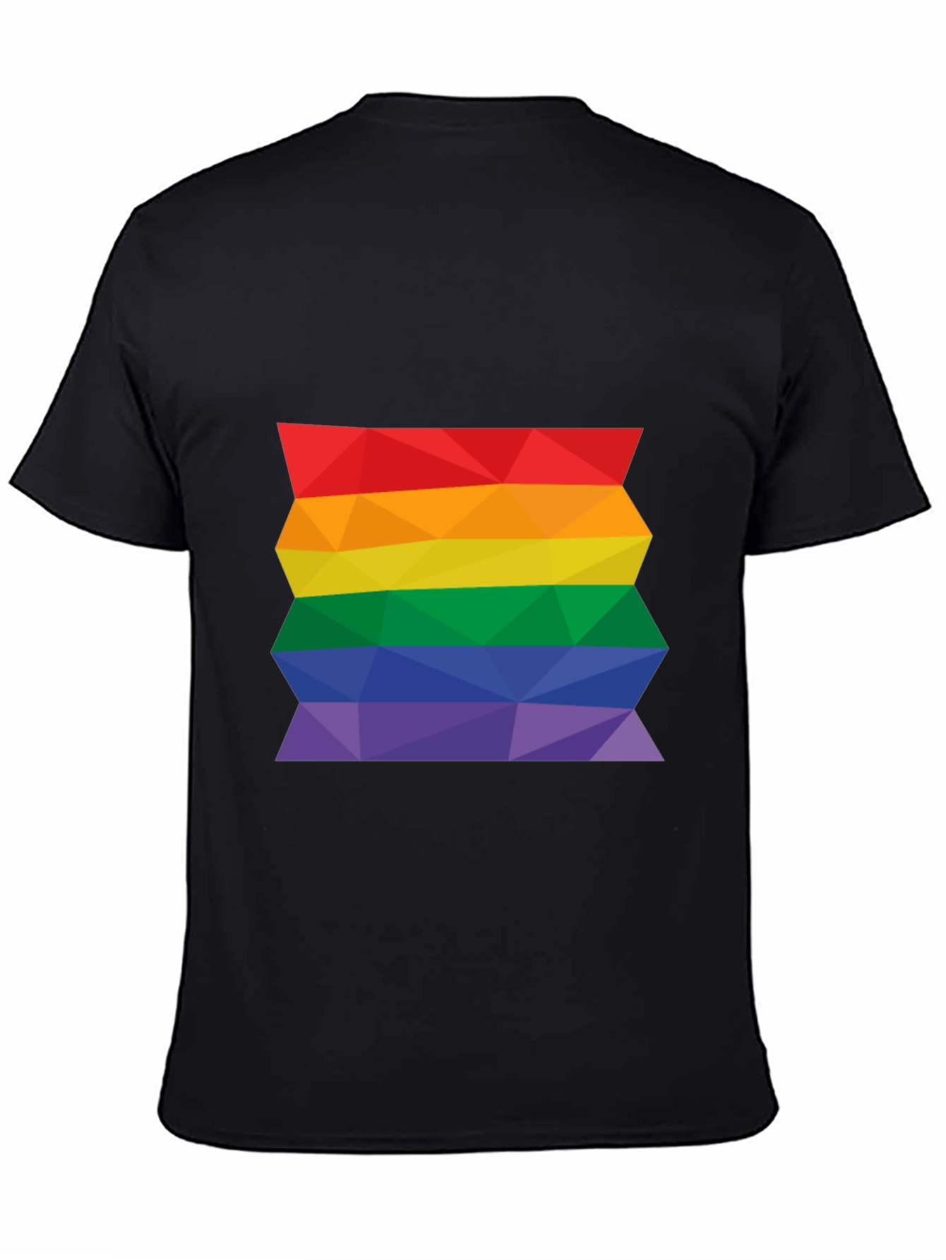 Geometric Pride Flag T-Shirt - Black