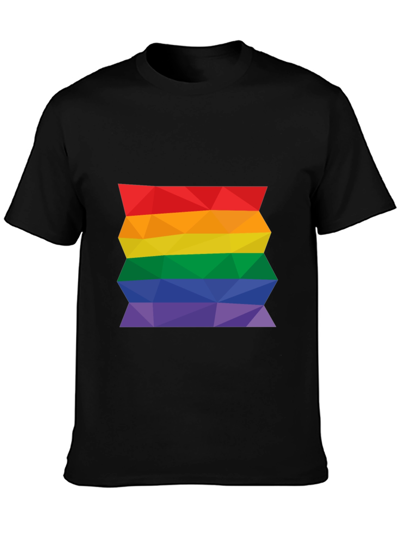 Geometric Pride Flag T-Shirt - Black