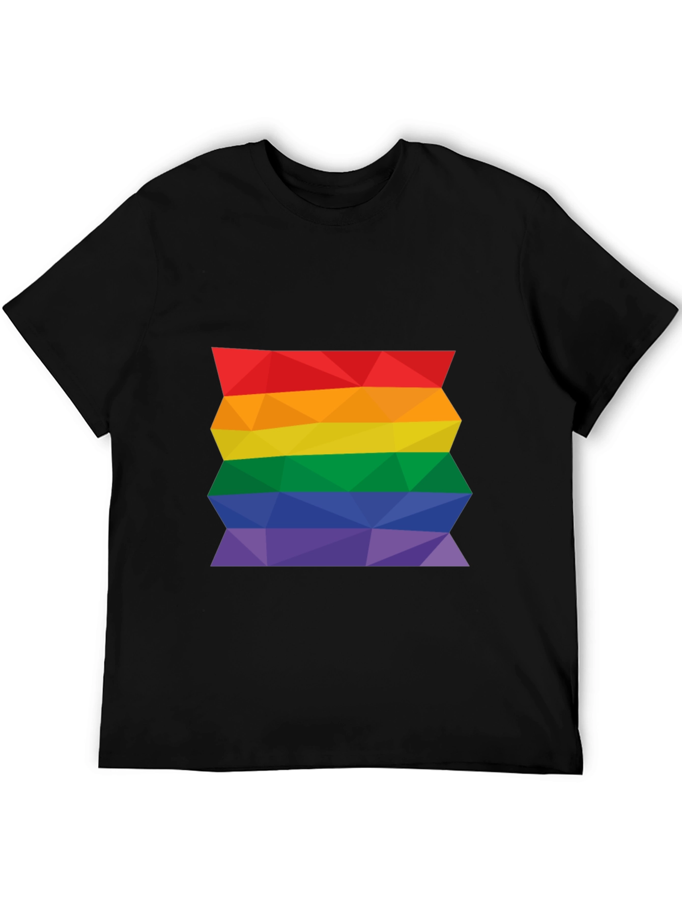 Geometric Pride Flag T-Shirt - Black