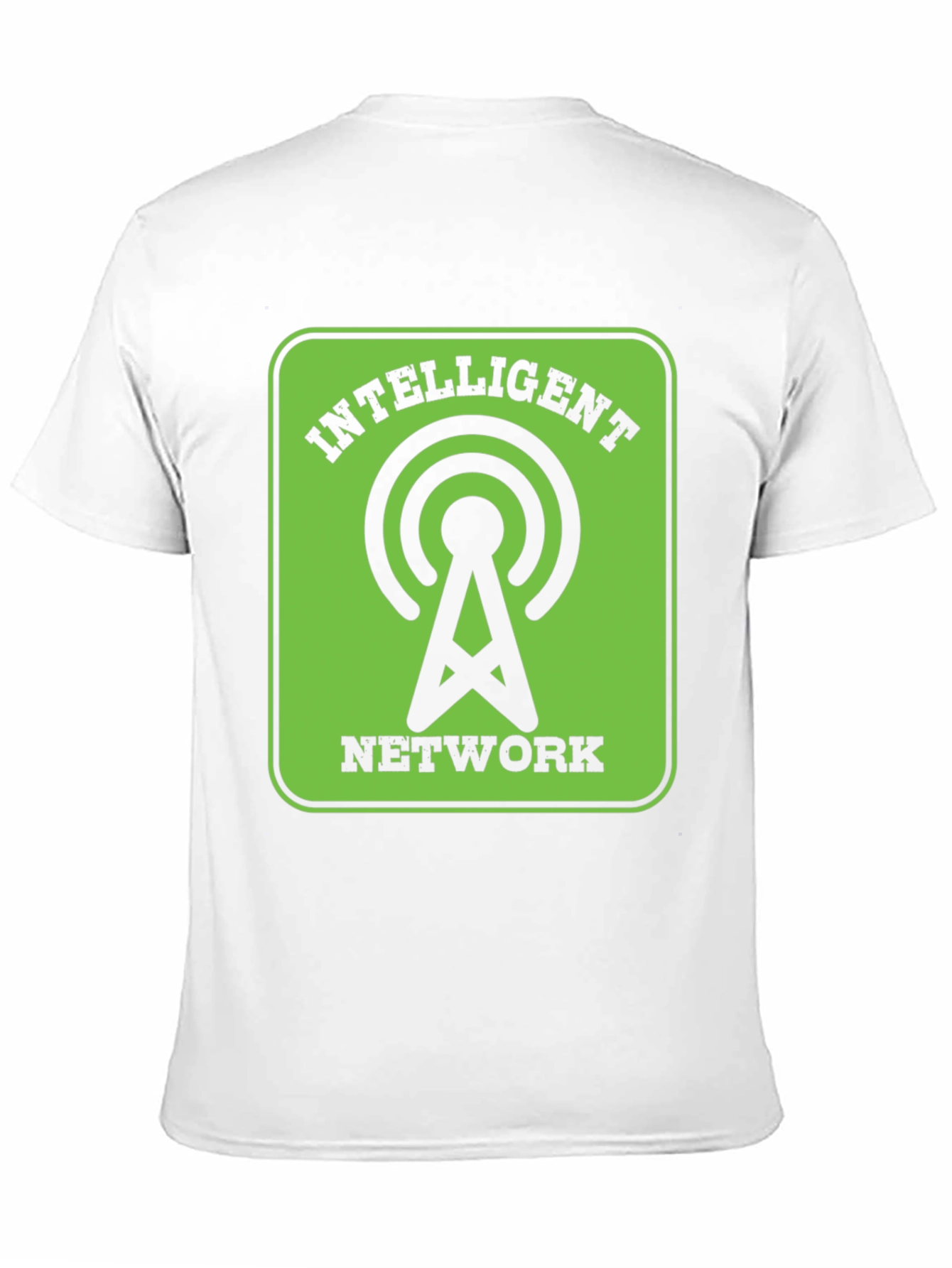 Intelligent Network Black T-Shirt - Green Design
