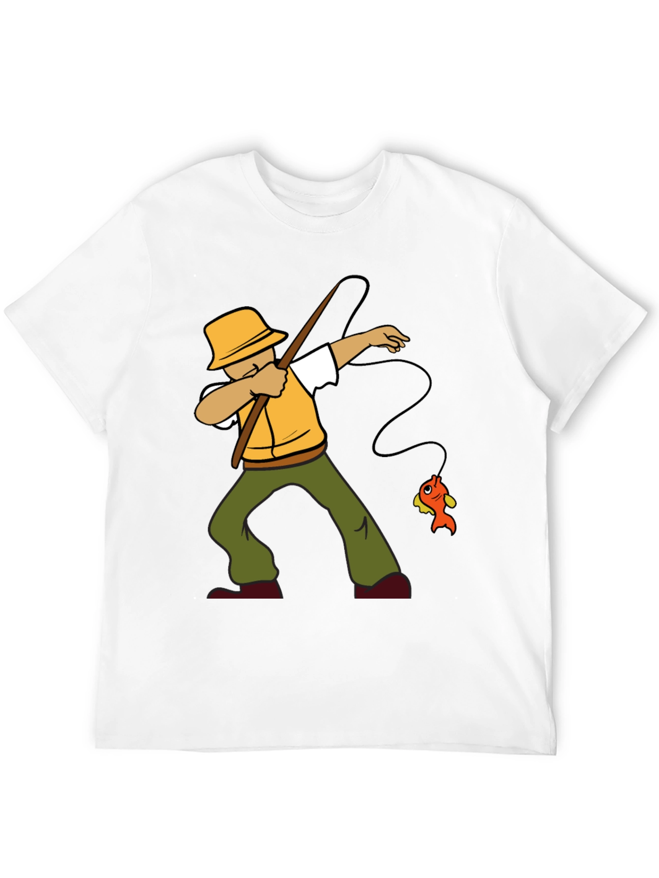 Dabbing Fisherman Graphic Tee - Novelty Fishing T-Shirt
