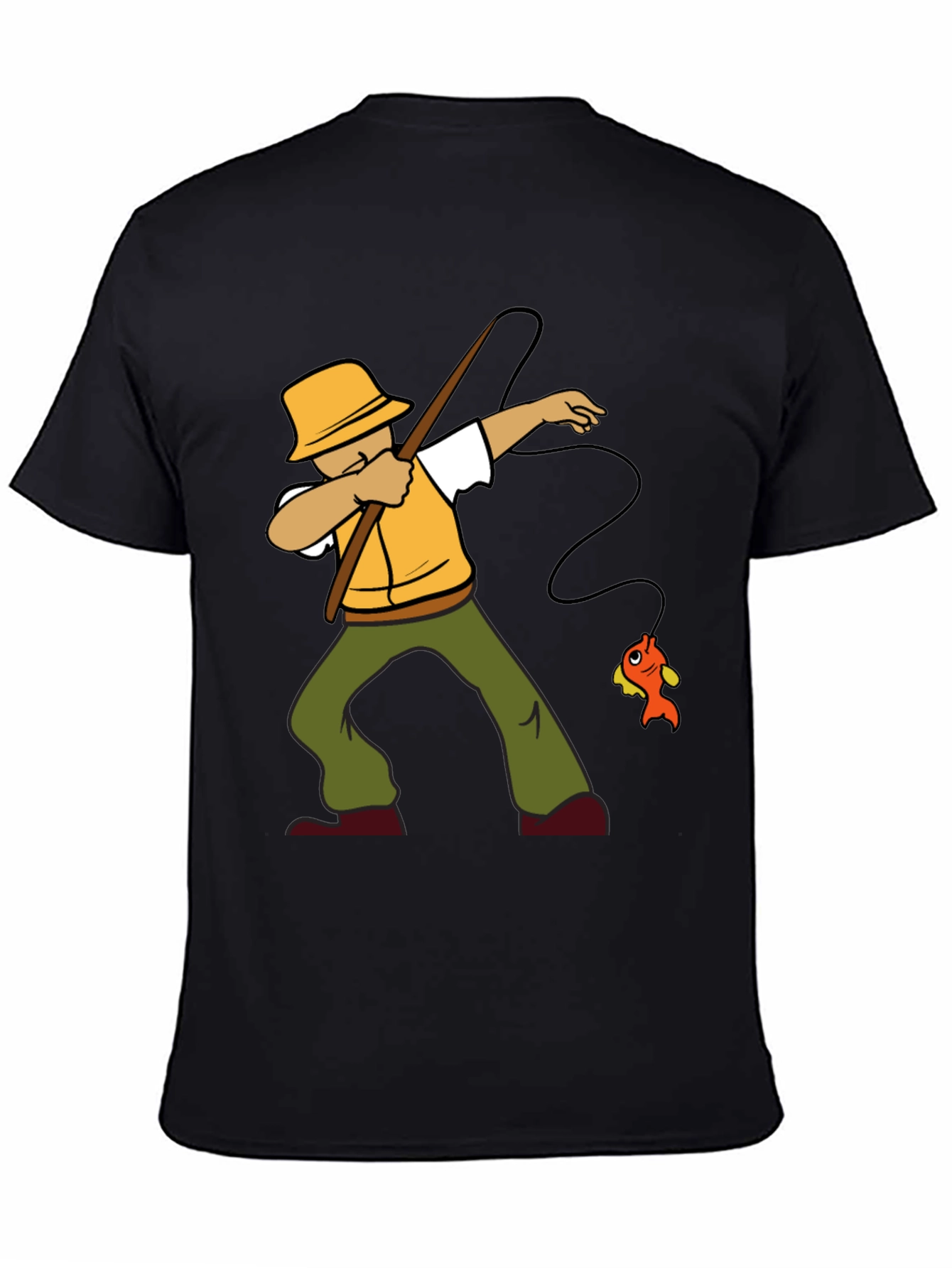 Dabbing Fisherman Graphic Tee - Novelty Fishing T-Shirt