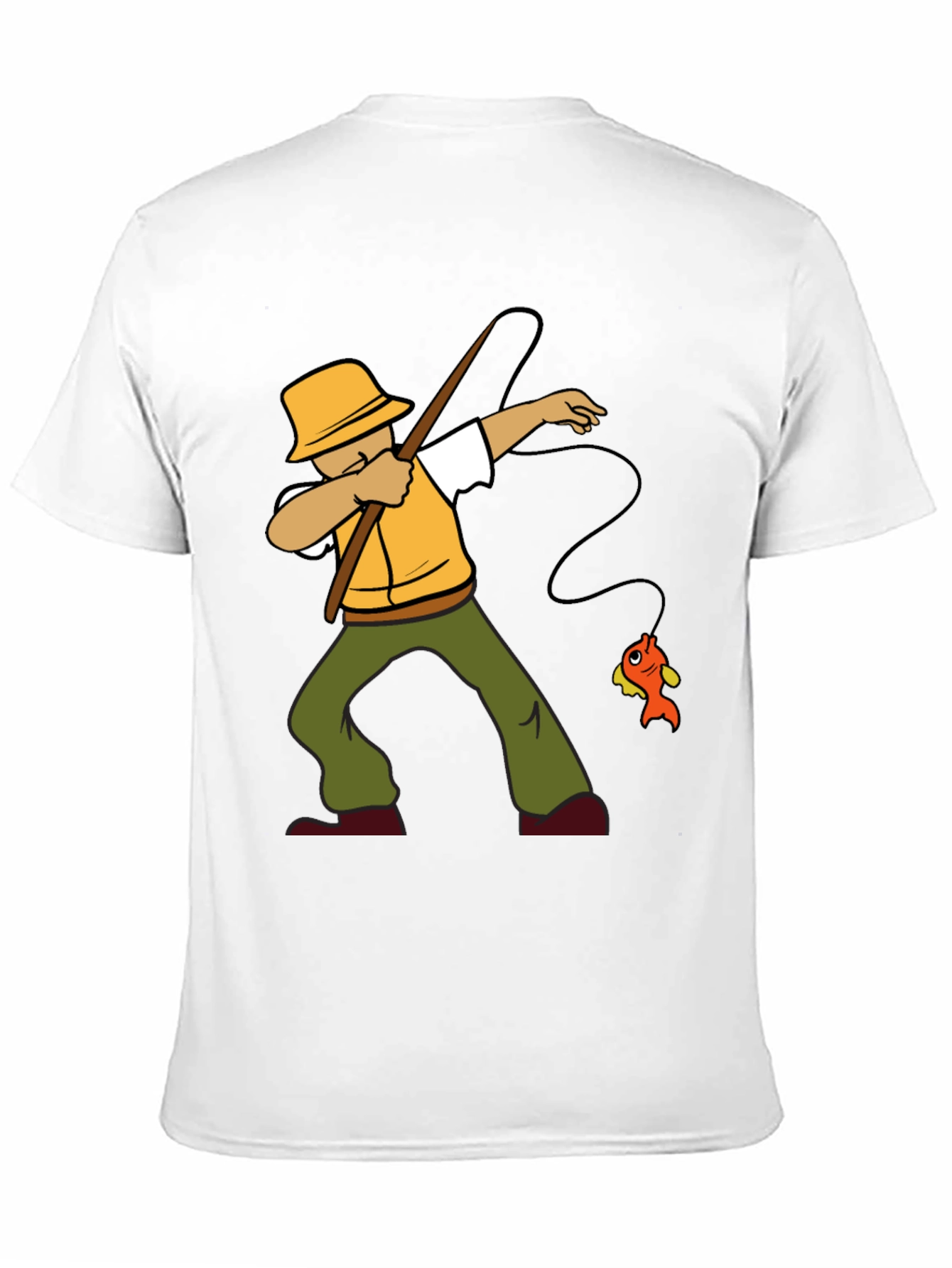 Dabbing Fisherman Graphic Tee - Novelty Fishing T-Shirt