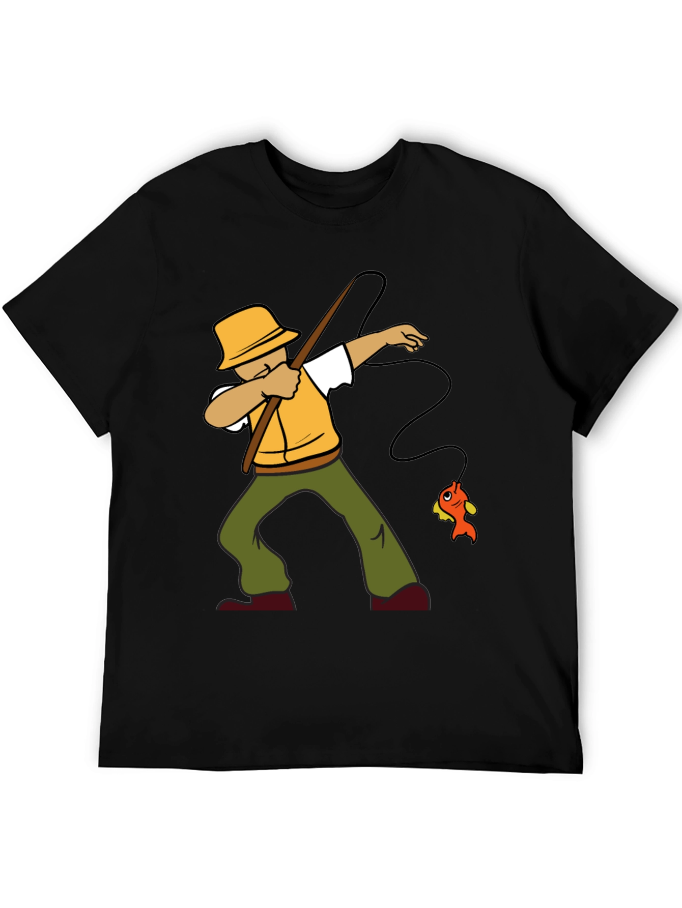 Dabbing Fisherman Graphic Tee - Novelty Fishing T-Shirt