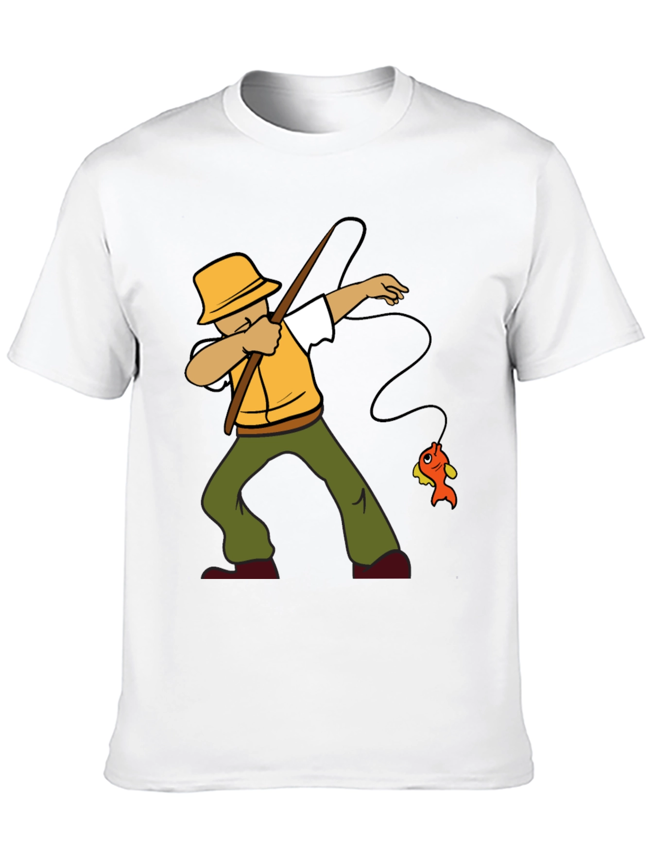 Dabbing Fisherman Graphic Tee - Novelty Fishing T-Shirt