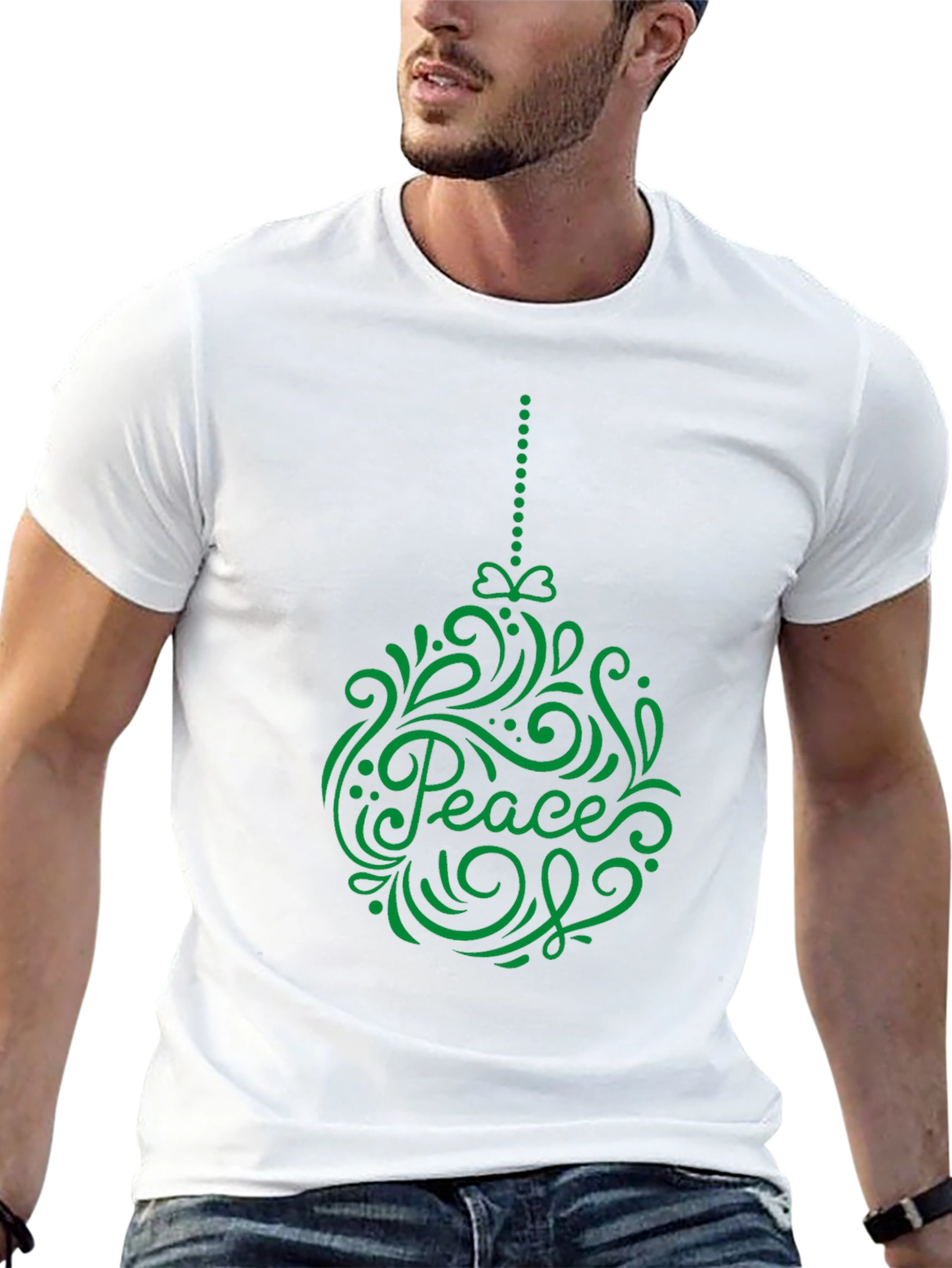 Peace Ornament Graphic Tee - Holiday Cheer T-Shirt