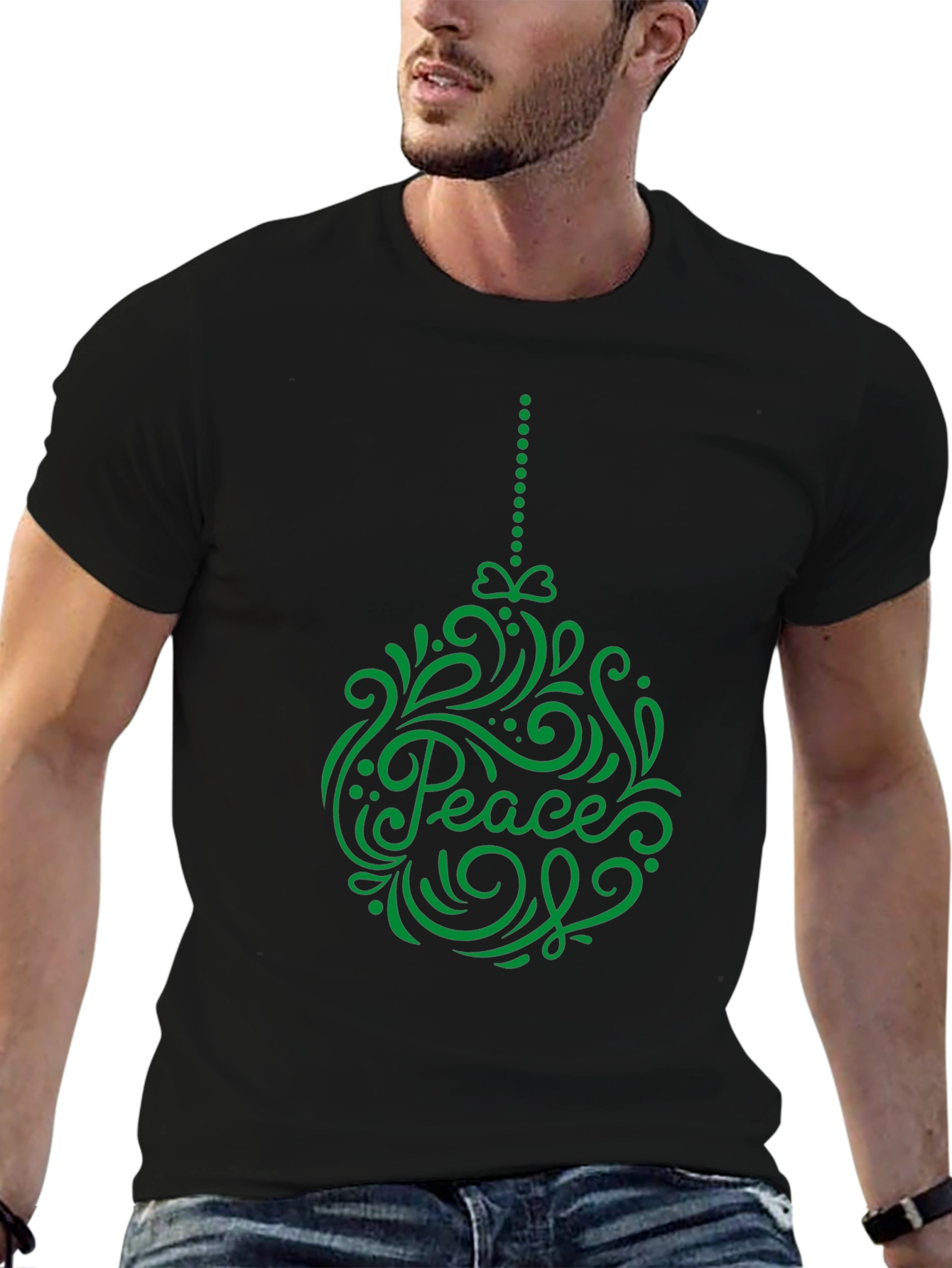 Peace Ornament Graphic Tee - Holiday Cheer T-Shirt