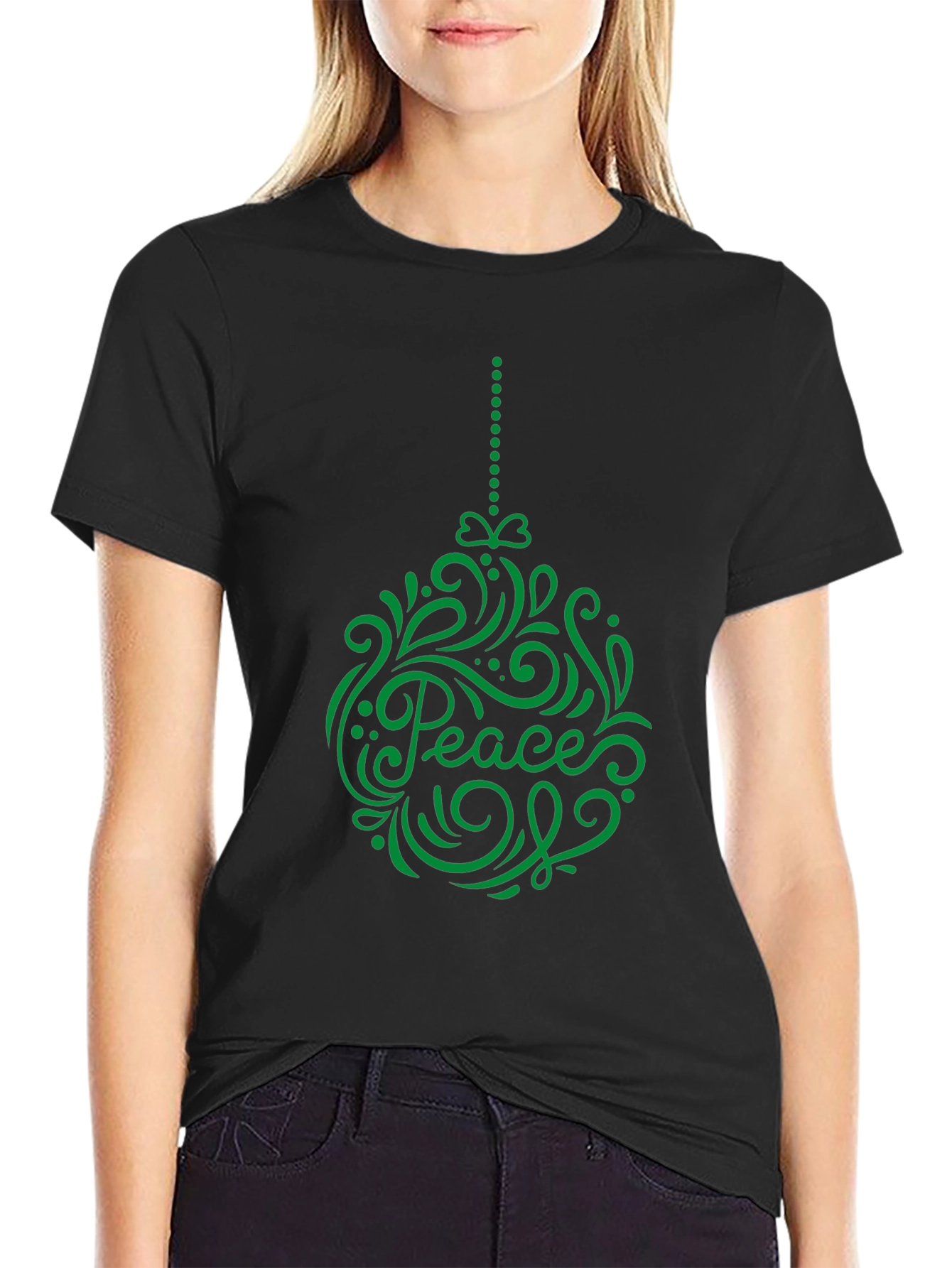 Peace Ornament Graphic Tee - Holiday Cheer T-Shirt