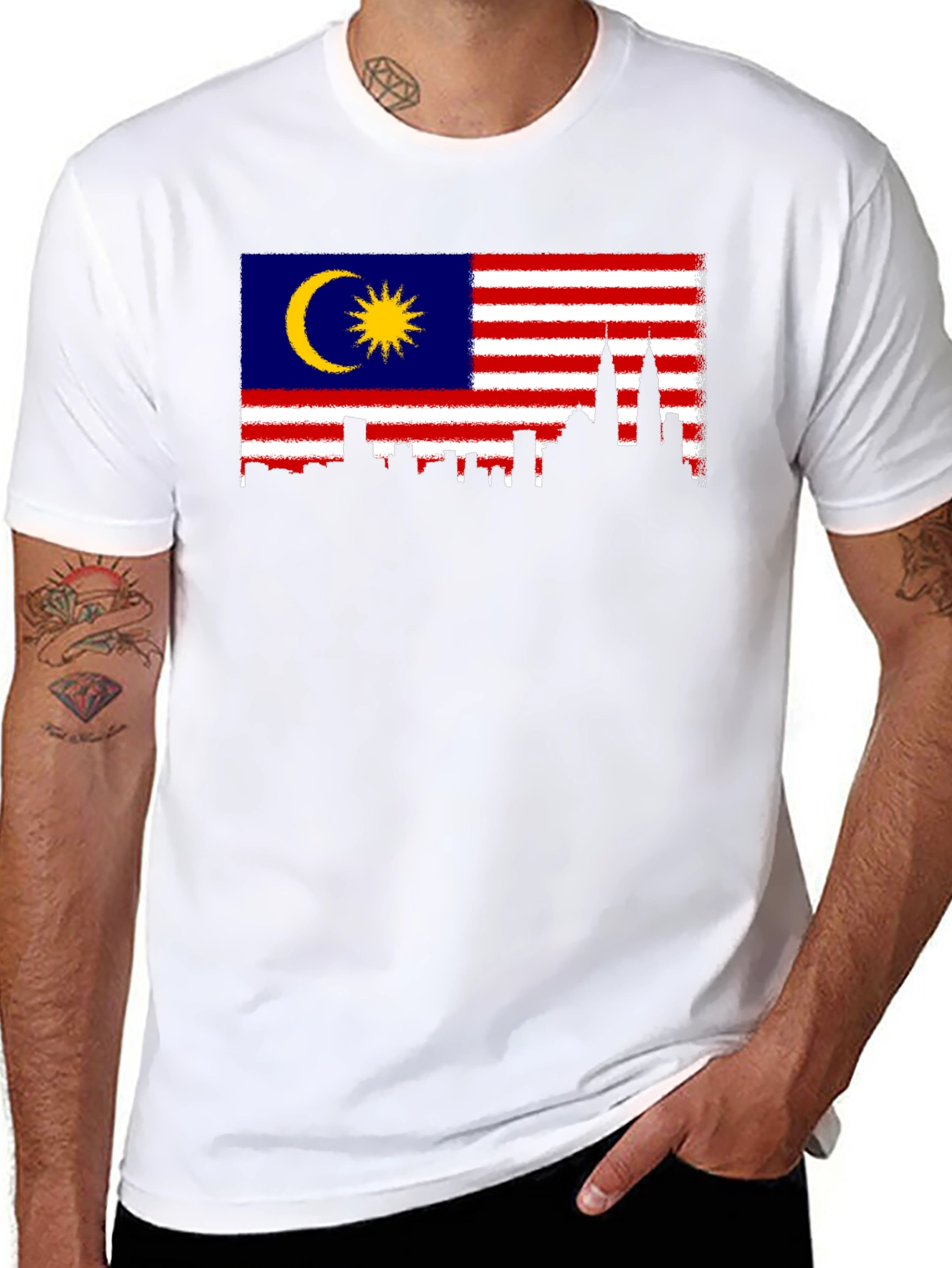 Malaysia Flag Skyline Graphic T-Shirt