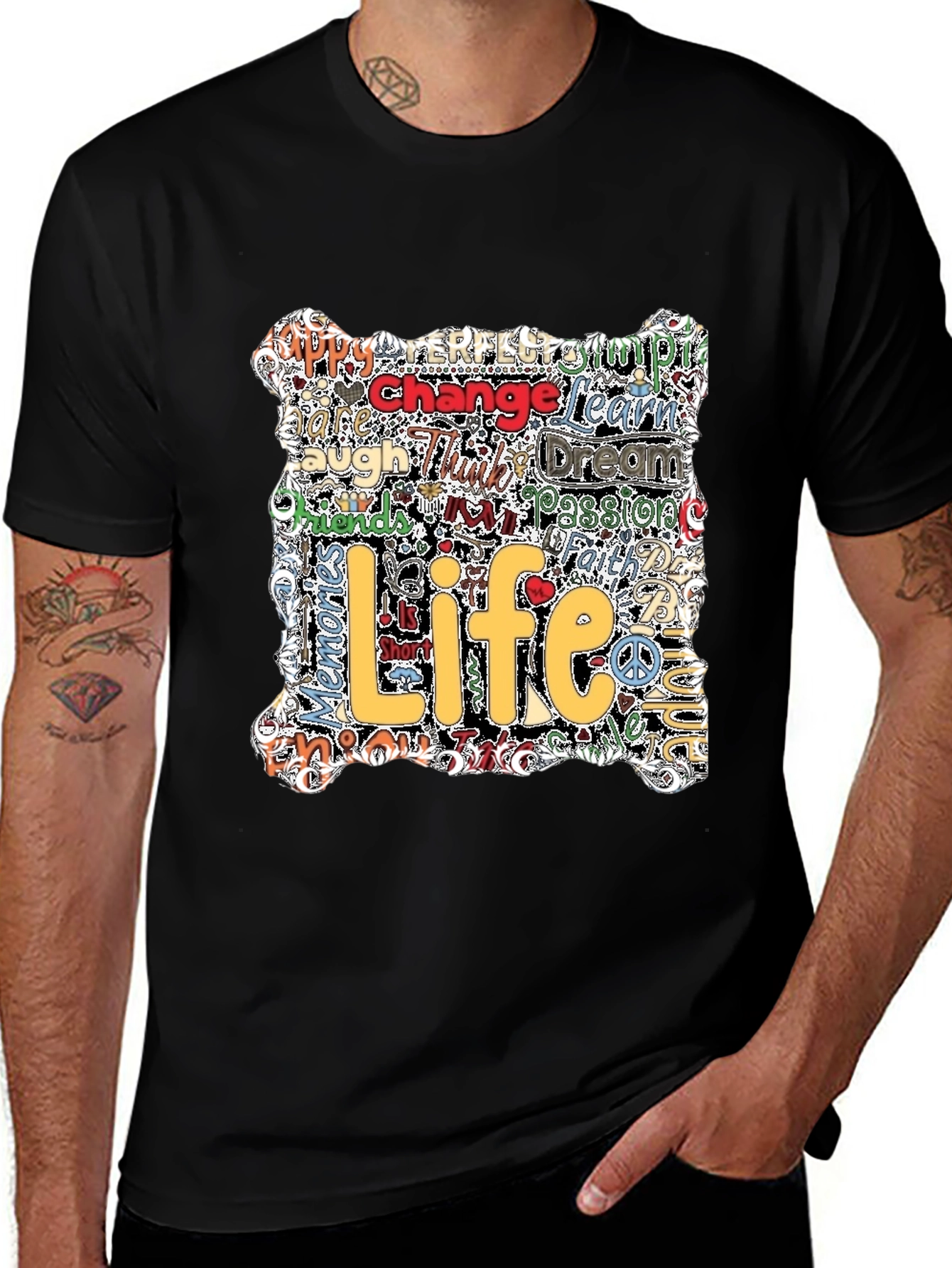 Life Motto T-Shirt - Inspirational Word Art Tee